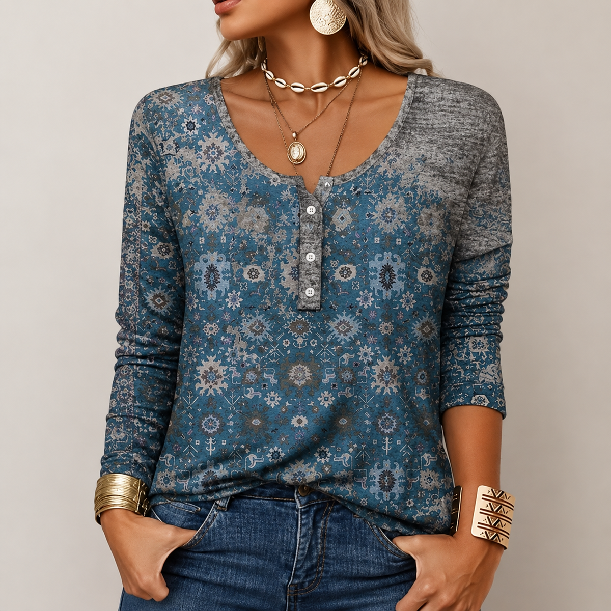 Hilde - Eleganter Pullover mit Aztekenmuster