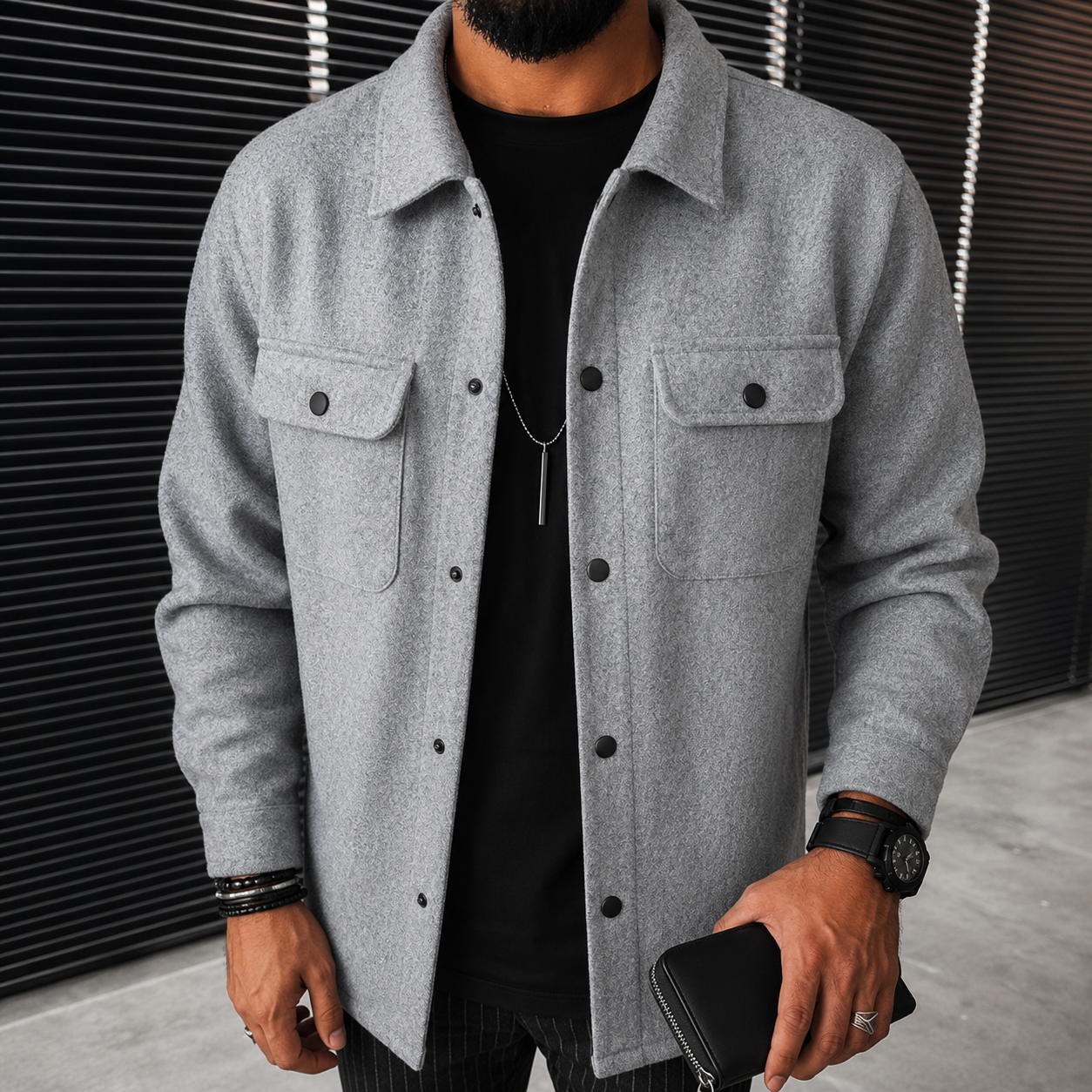 Finn - Legeres Herren-Overshirt mit Knöpfen