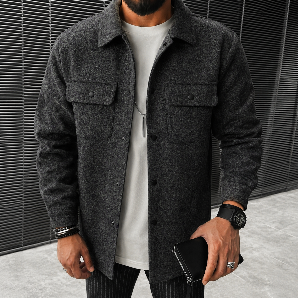 Finn - Legeres Herren-Overshirt mit Knöpfen