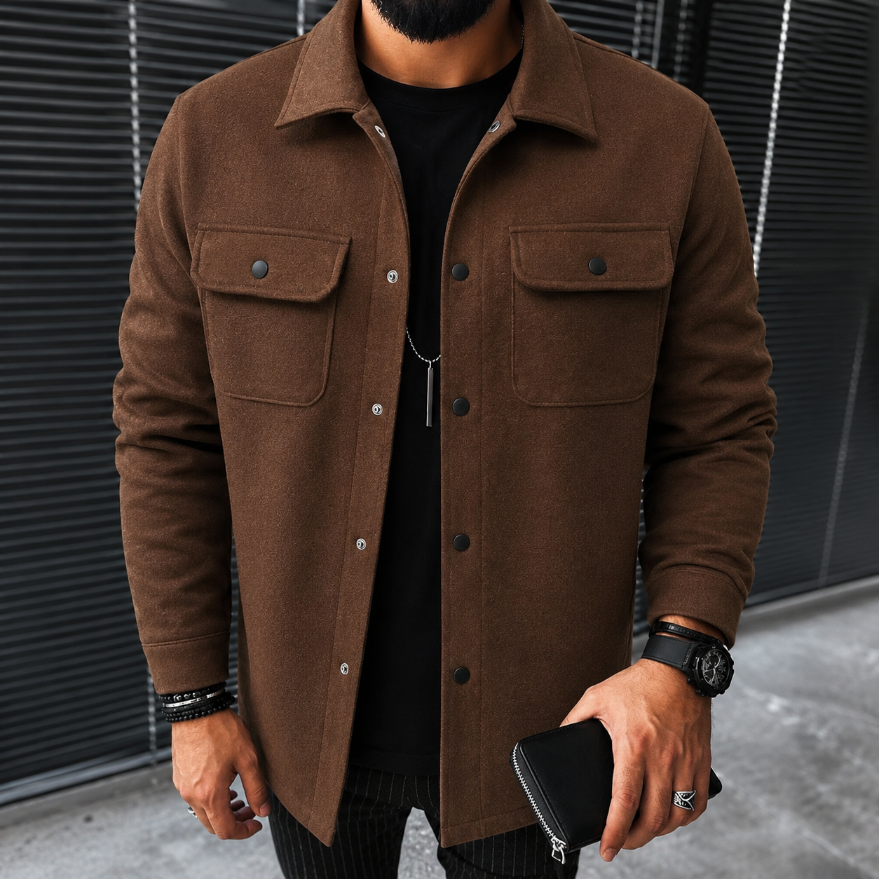 Finn - Legeres Herren-Overshirt mit Knöpfen