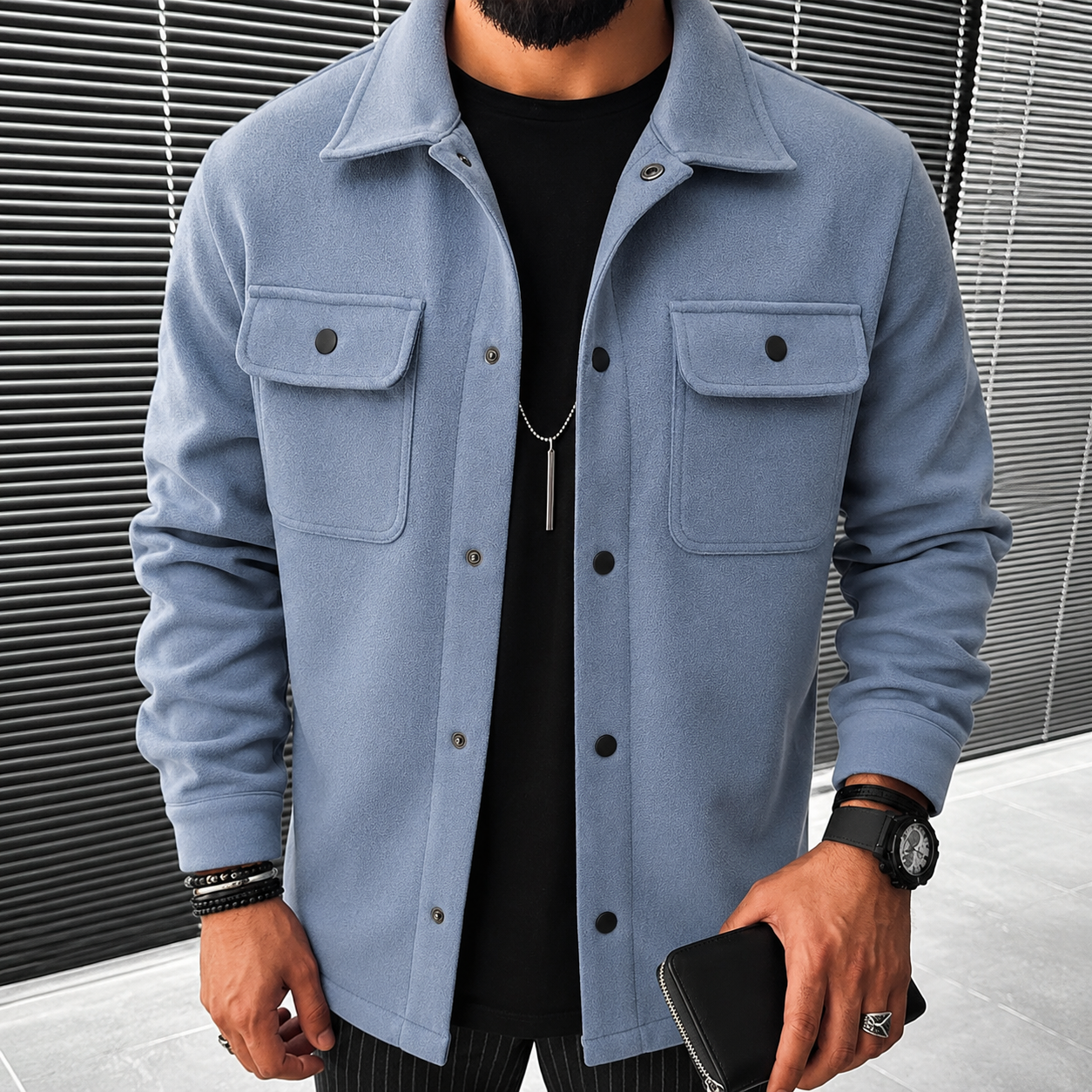 Finn - Legeres Herren-Overshirt mit Knöpfen