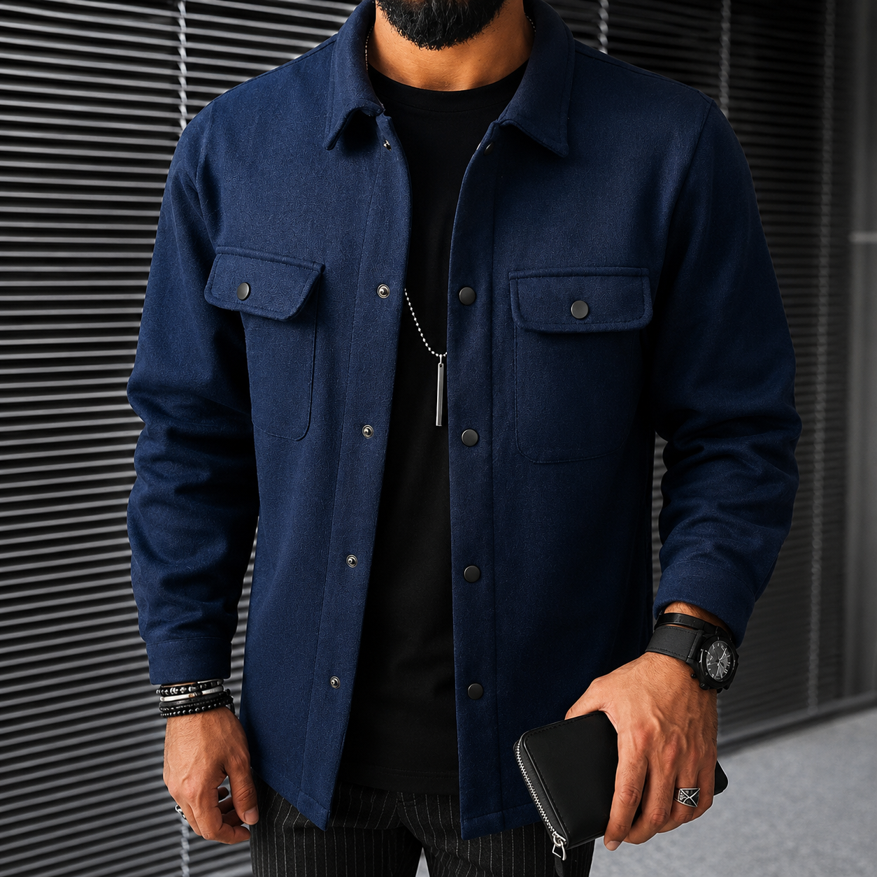 Finn - Legeres Herren-Overshirt mit Knöpfen