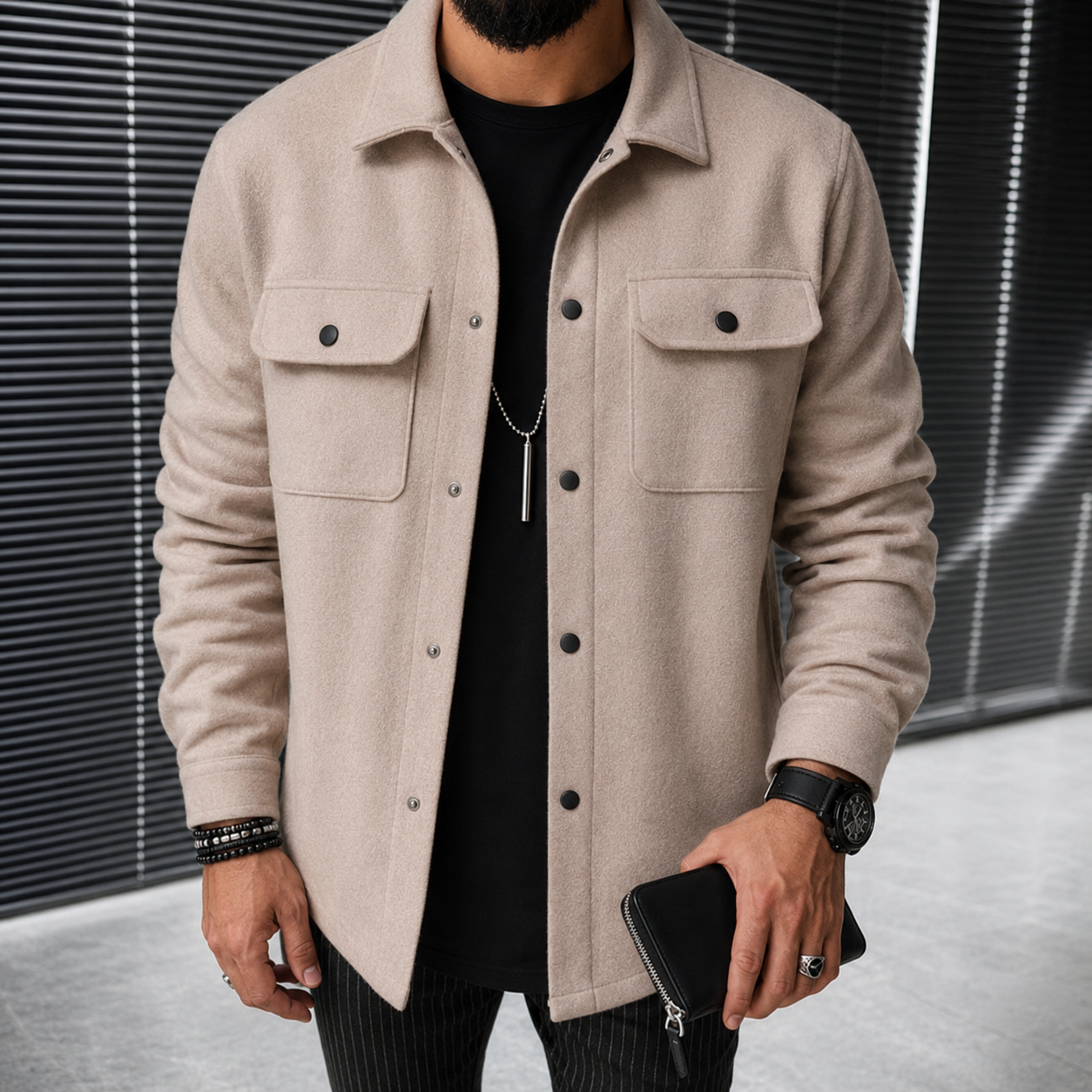Finn - Legeres Herren-Overshirt mit Knöpfen
