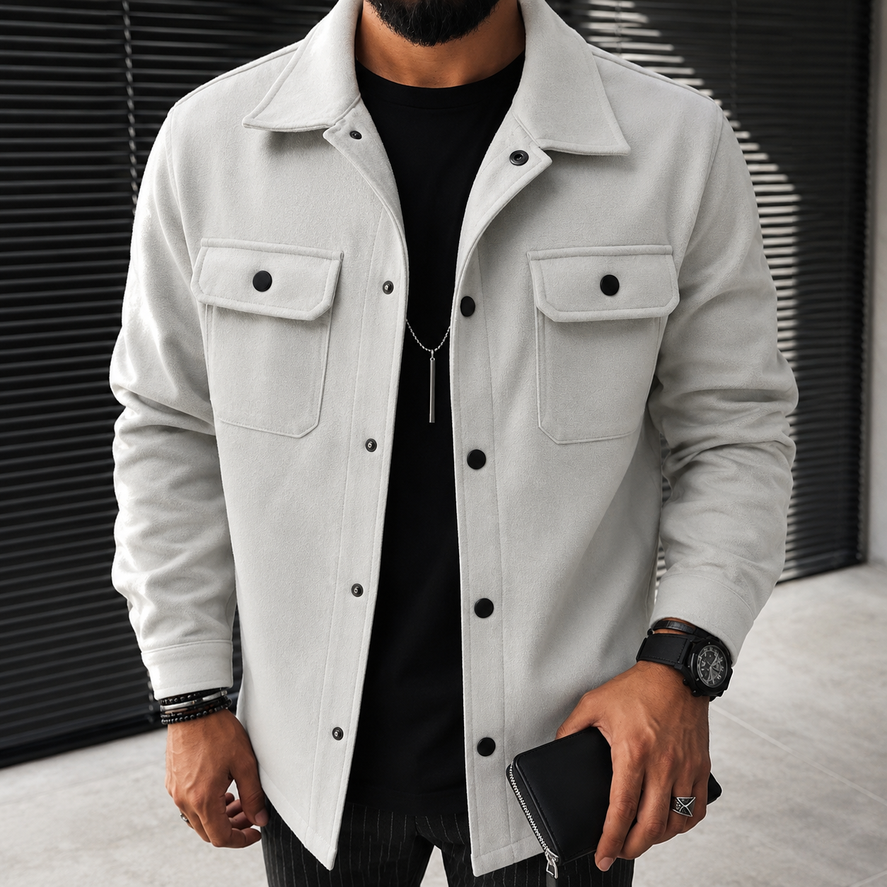 Finn - Legeres Herren-Overshirt mit Knöpfen