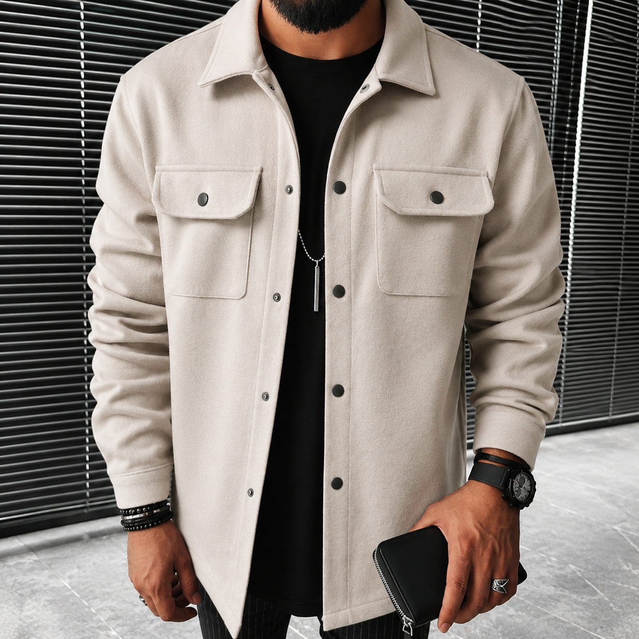 Finn - Legeres Herren-Overshirt mit Knöpfen