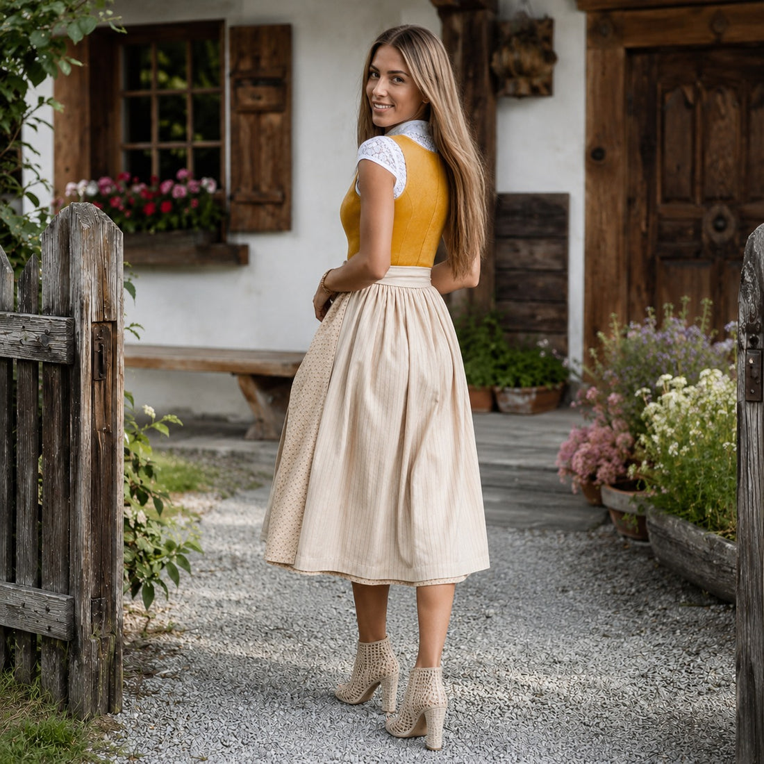 Jazmine - Klassisches kurzärmeliges Oktoberfest-Kleid (Futter nicht enthalten)
