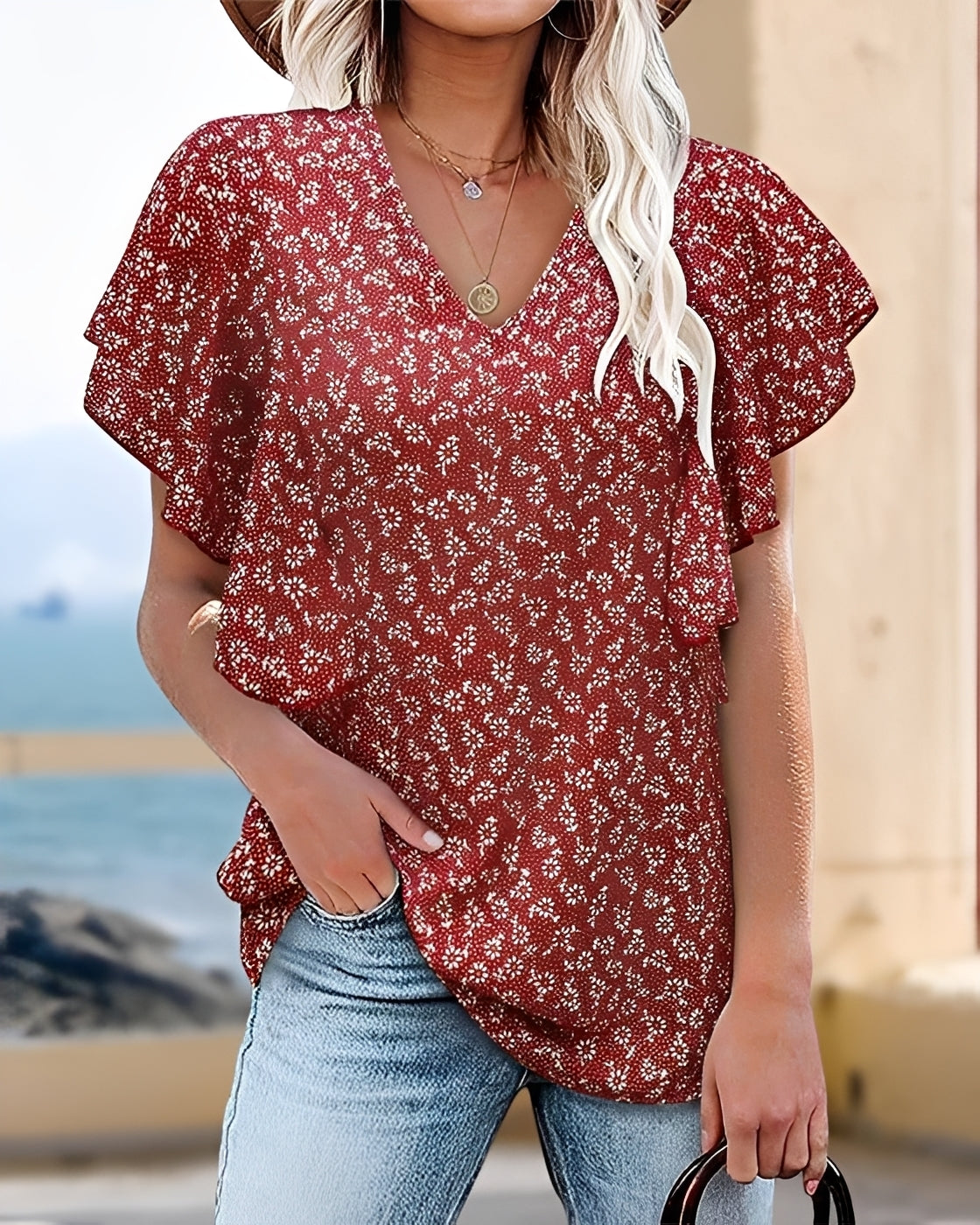 Vendee - Stilvolle Plissierte Bluse