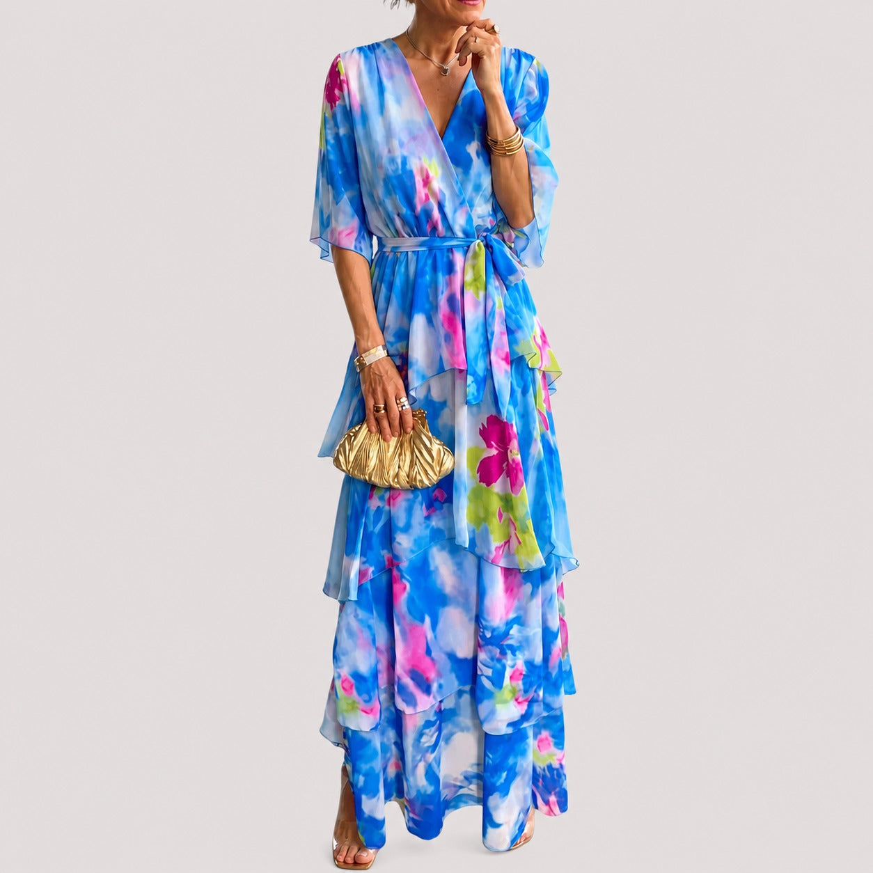 Denise - Stilvolles Geschichtetes Kleid