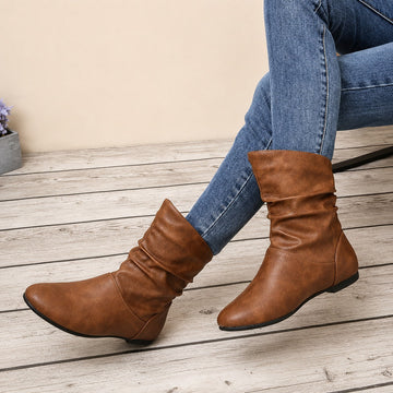 Hanna - Retro Flache Stiefel
