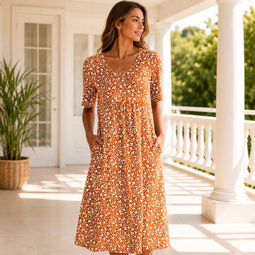 Yasmin - Kurzärmliges Blumenkleid