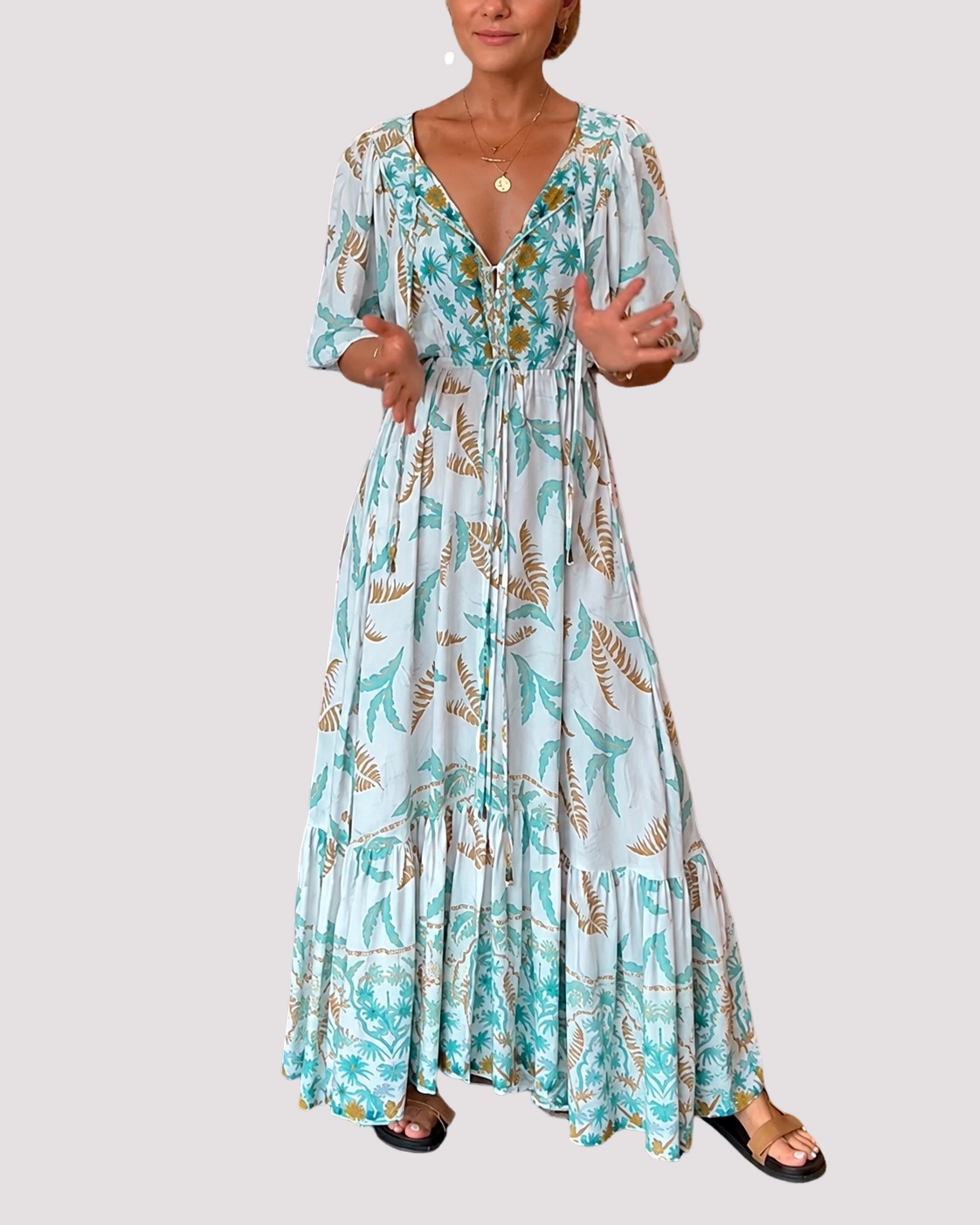 Ashley - Weites Blumen-Maxikleid