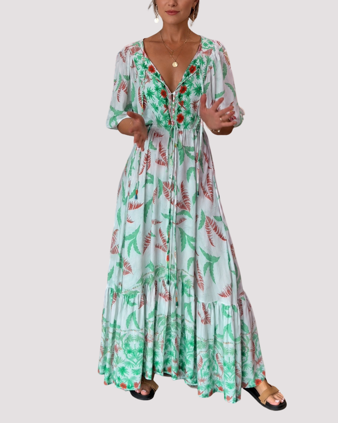 Ashley - Weites Blumen-Maxikleid
