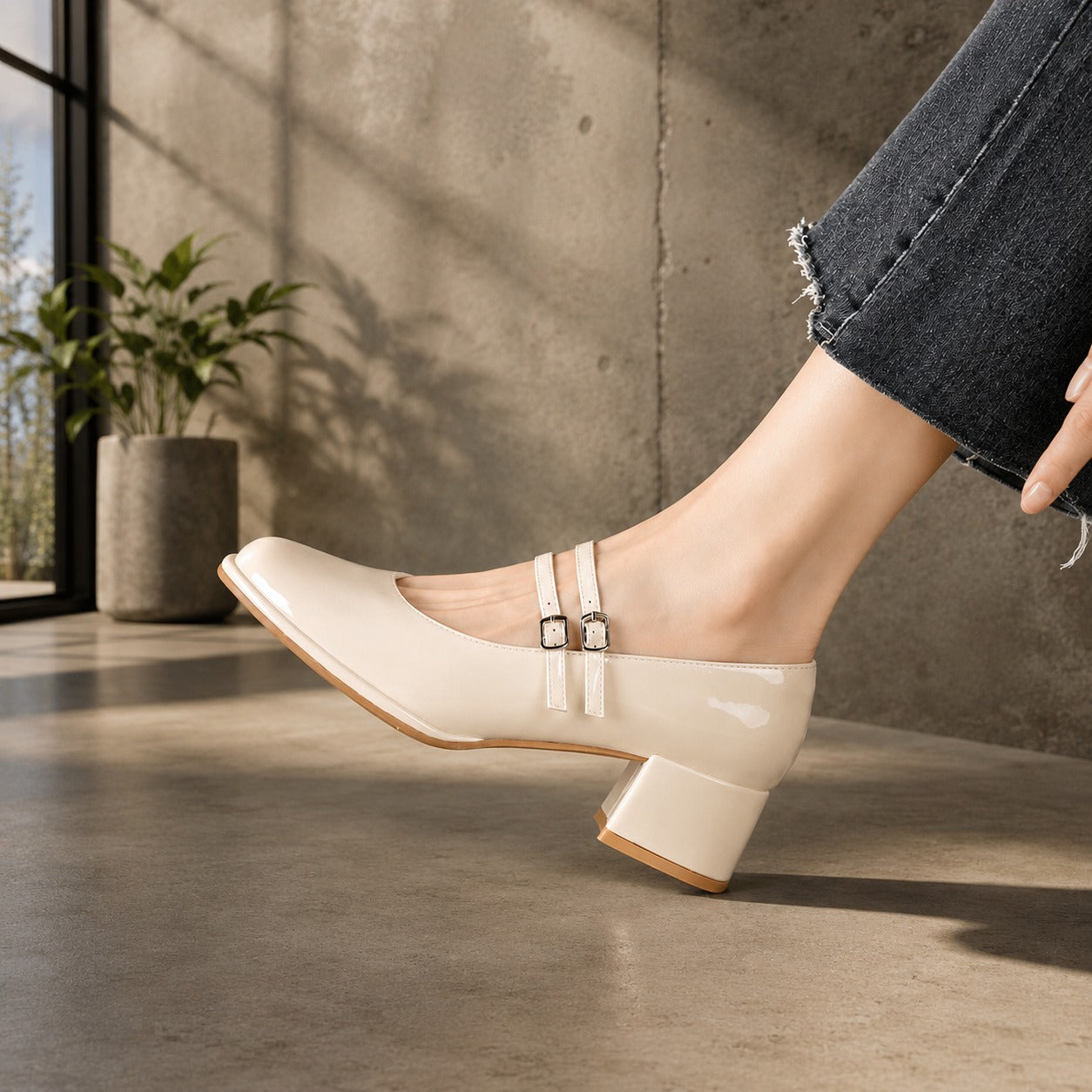 Curtis - Elegante Pumps Sandalen mit Blockabsätzen