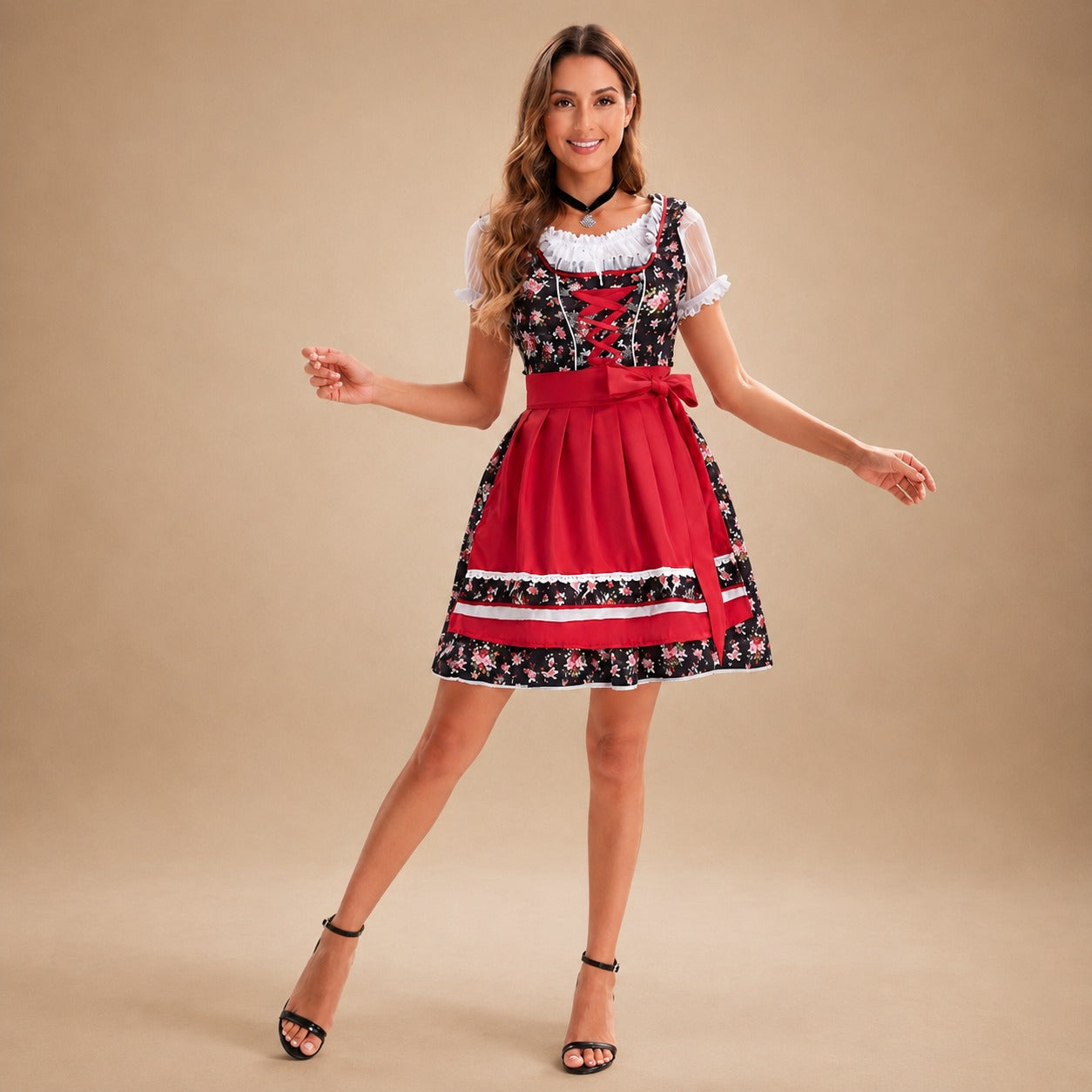 Angela - Stilvolles florales Oktoberfestkleid