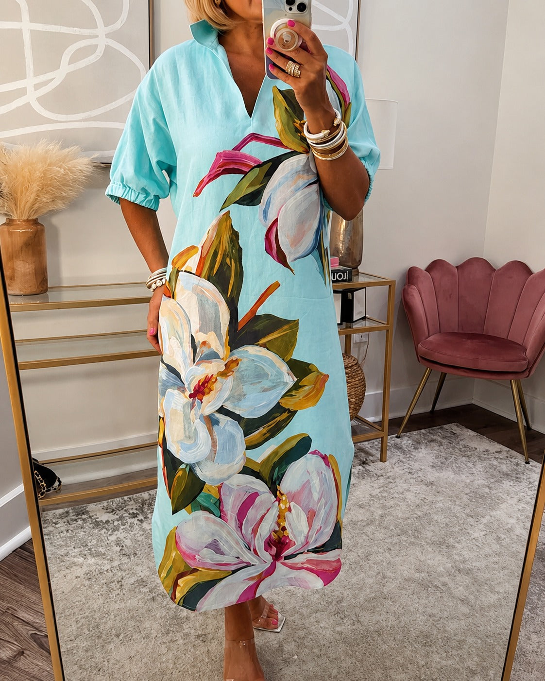 Myla - Weites Blumenbedrucktes Kleid