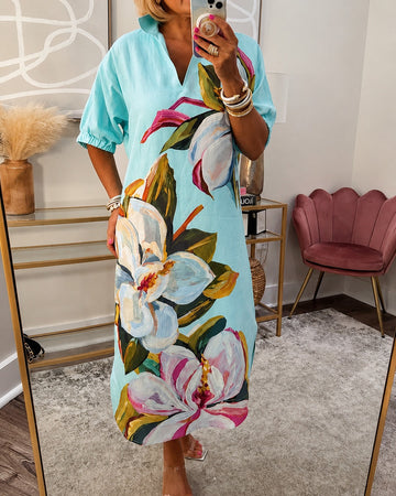 Myla - Weites Blumenbedrucktes Kleid