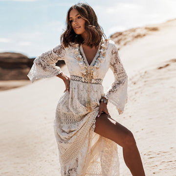 Betty - Stilvolles, fließendes Boho-Maxikleid