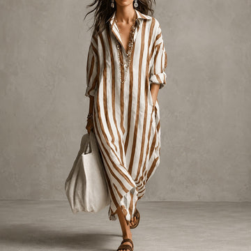 Elysia - Lockeres Langarm-Hemdkleid