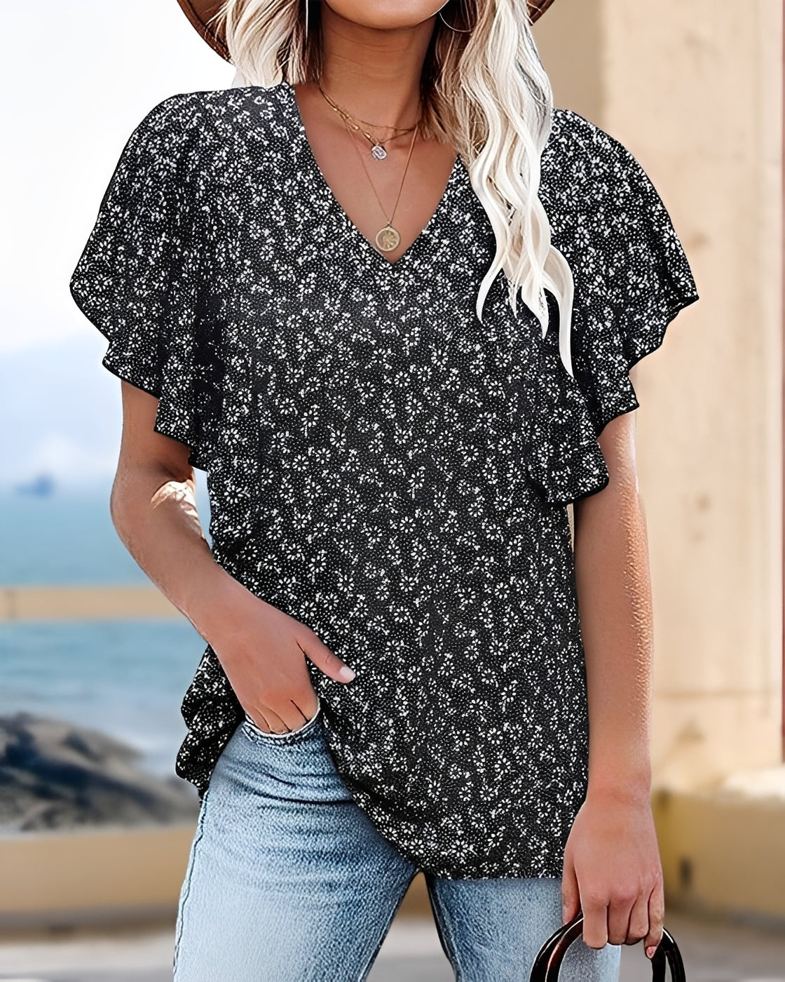Vendee - Stilvolle Plissierte Bluse