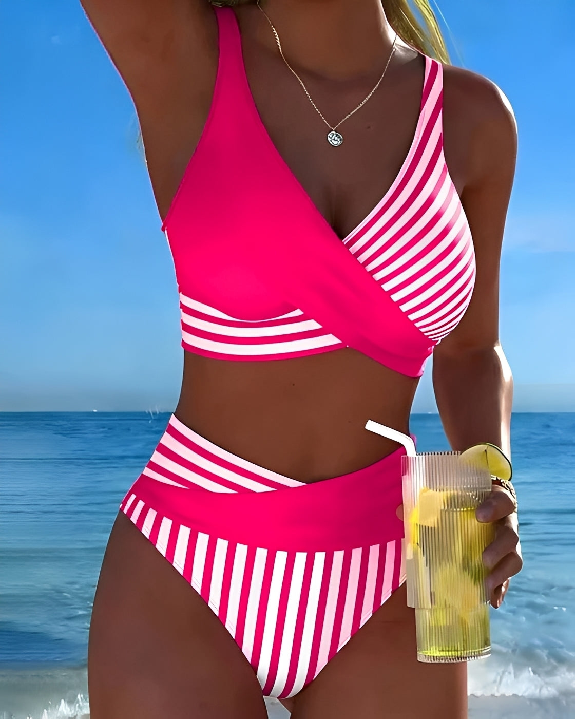 Angelica - Stilvolles Gestreiftes Bikini