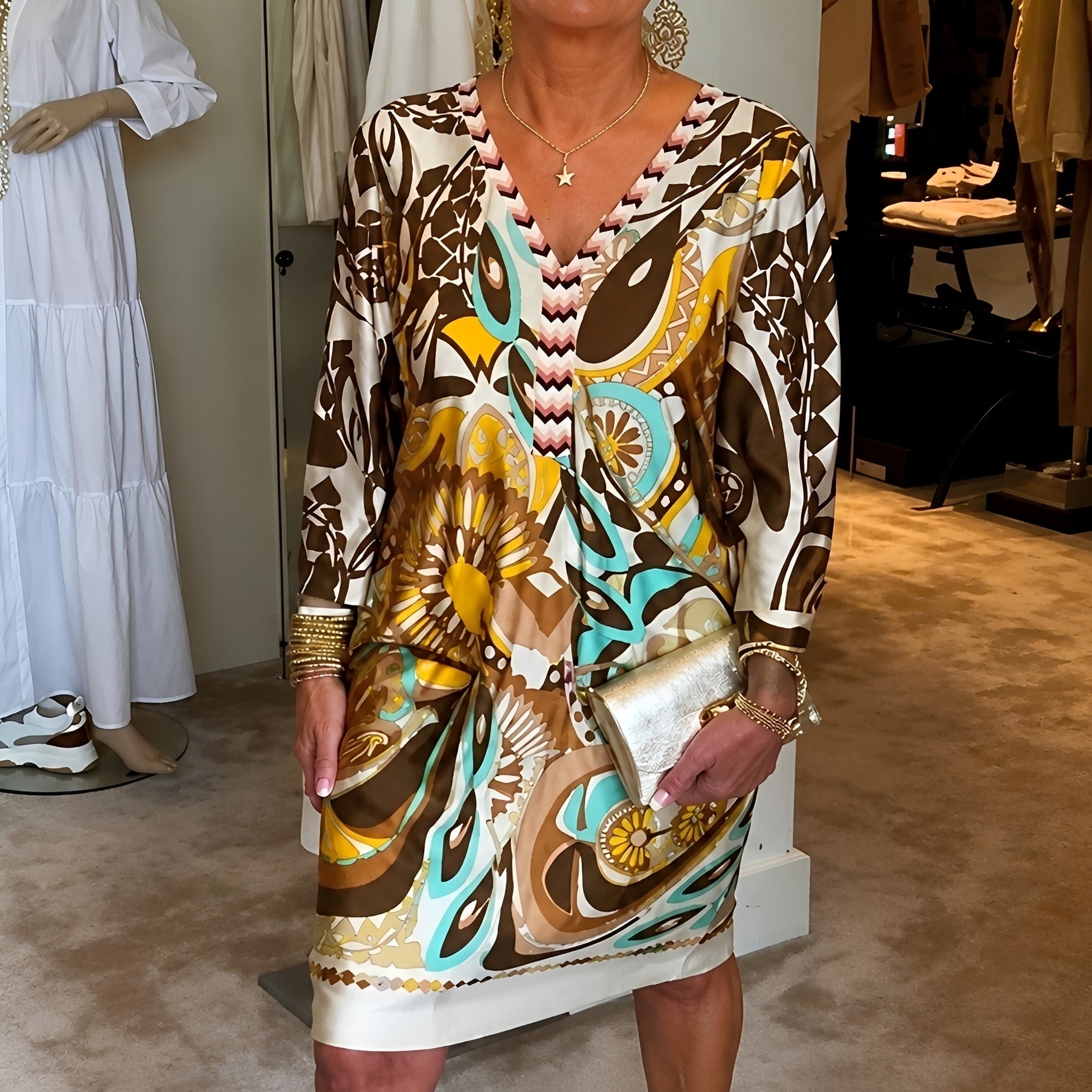 Talia - Stilvolles Bedrucktes Kleid
