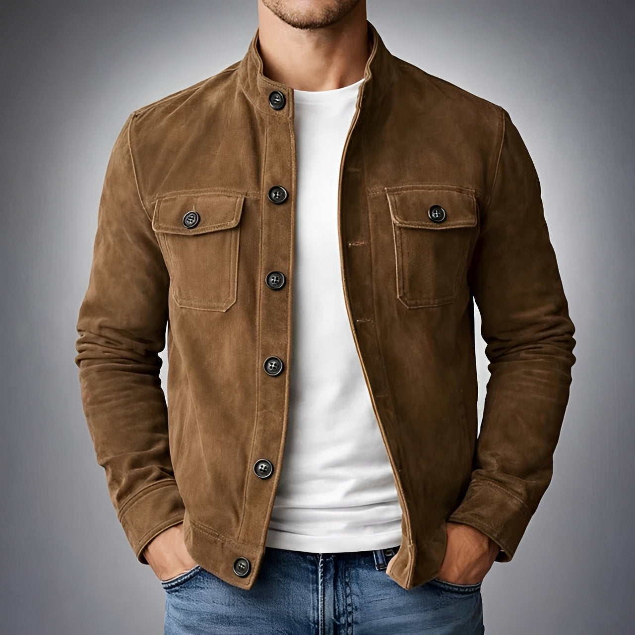 Gideon - Lässige Jacke mit Knöpfen