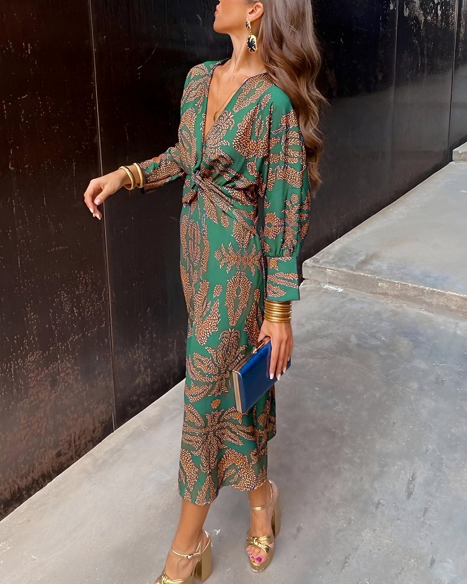 Yahya - Bedrucktes Langes Midikleid