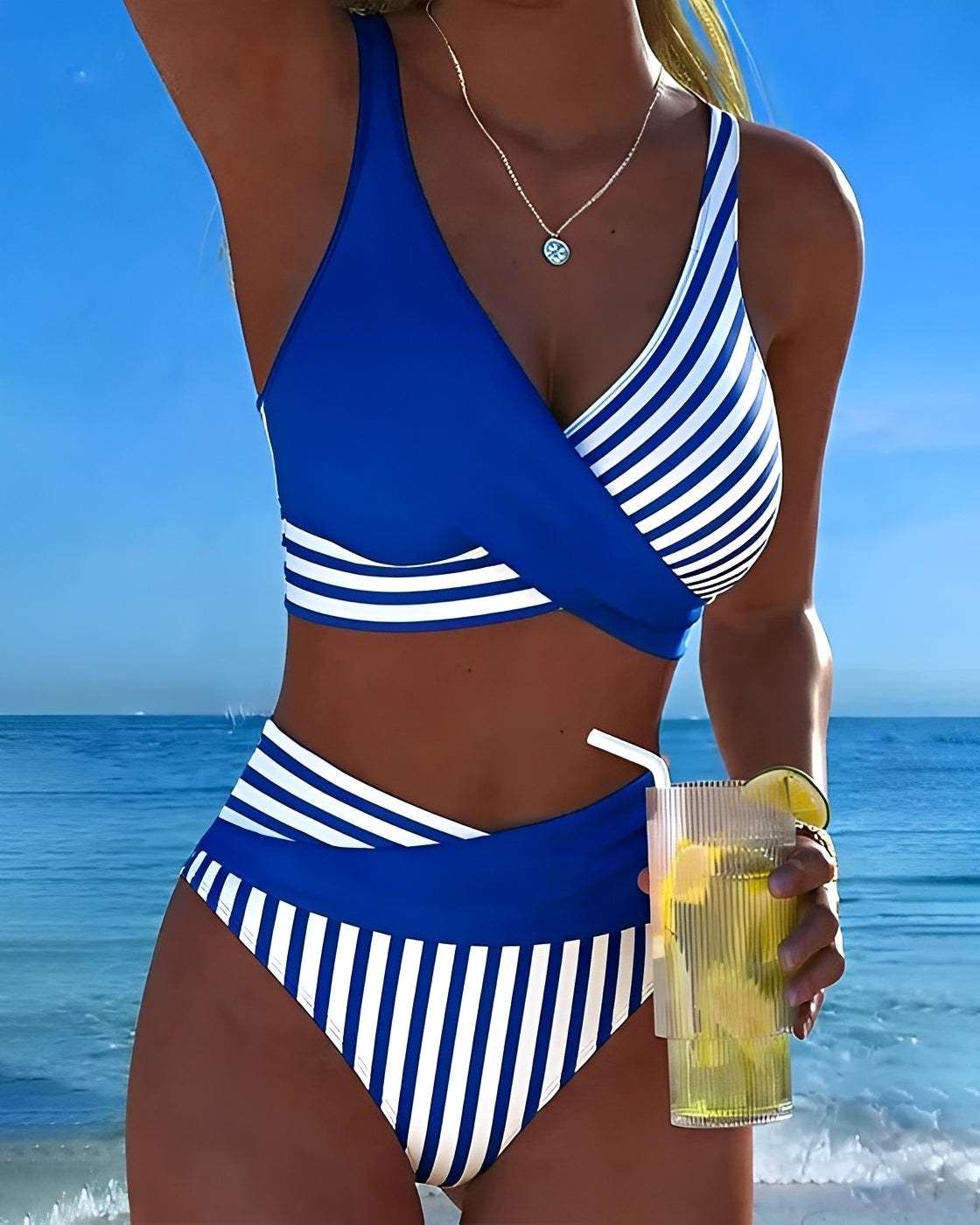 Angelica - Stilvolles Gestreiftes Bikini