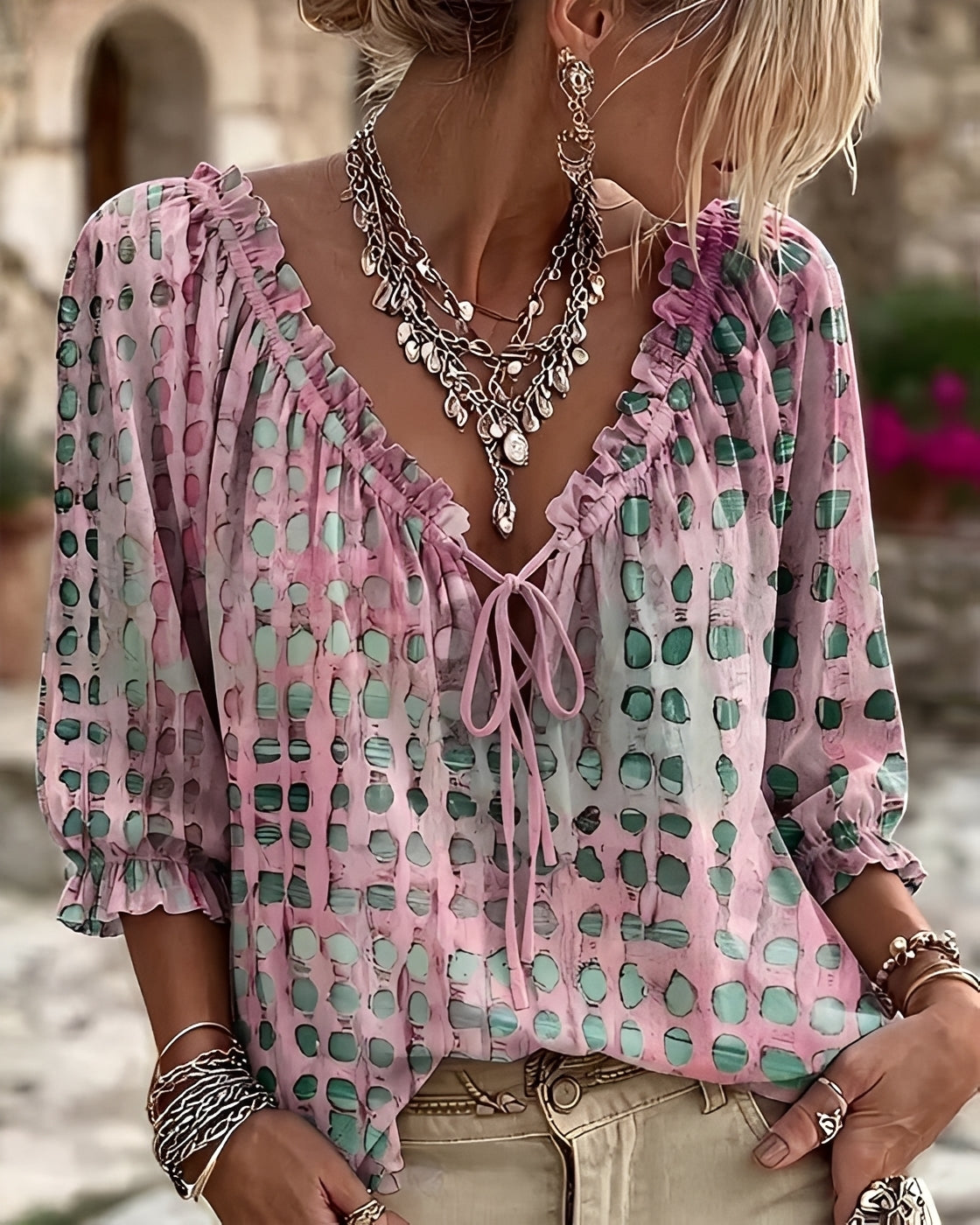 Candice - Stilvolle Bluse mit Polka-Dots