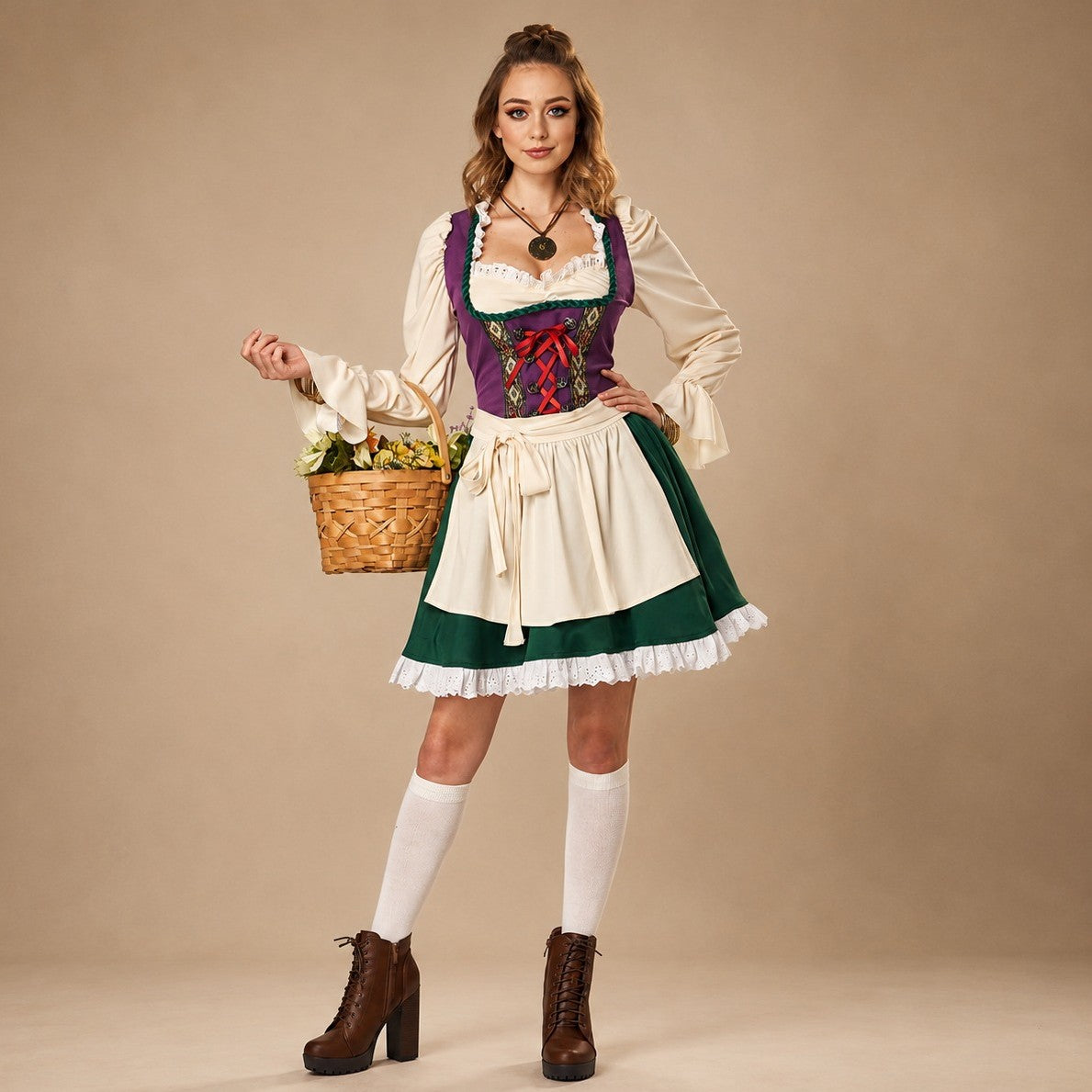 Eleanor - Ethnisches langärmeliges Oktoberfestkleid