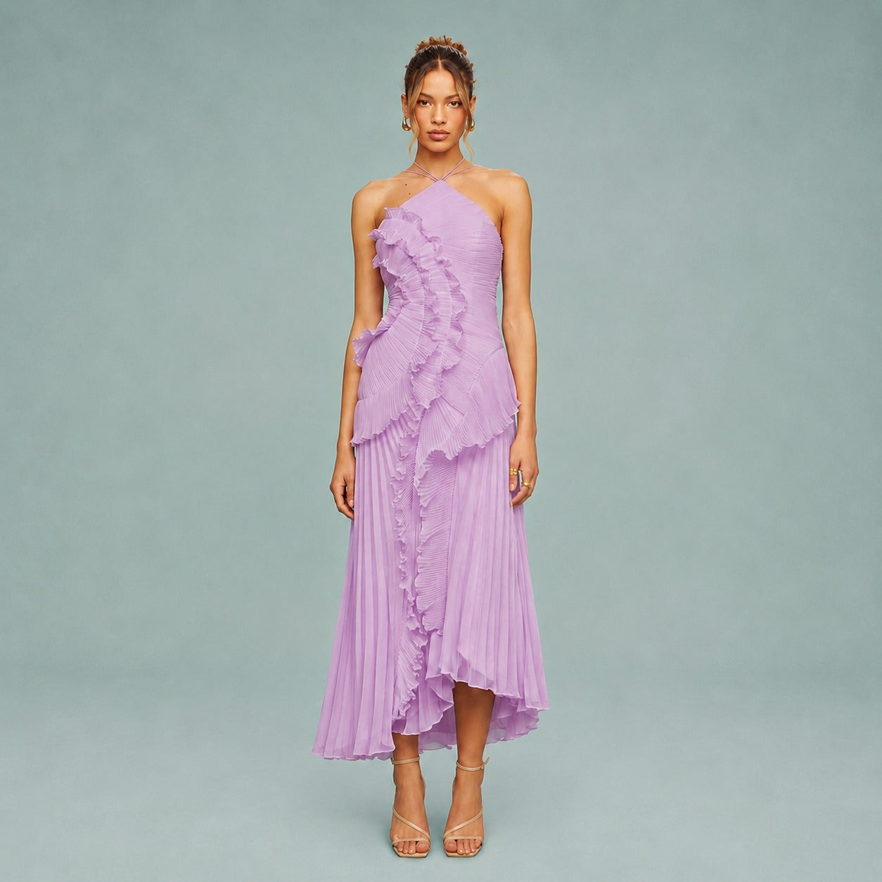 Roxan - Einfaches Ein-Schulter-Maxikleid