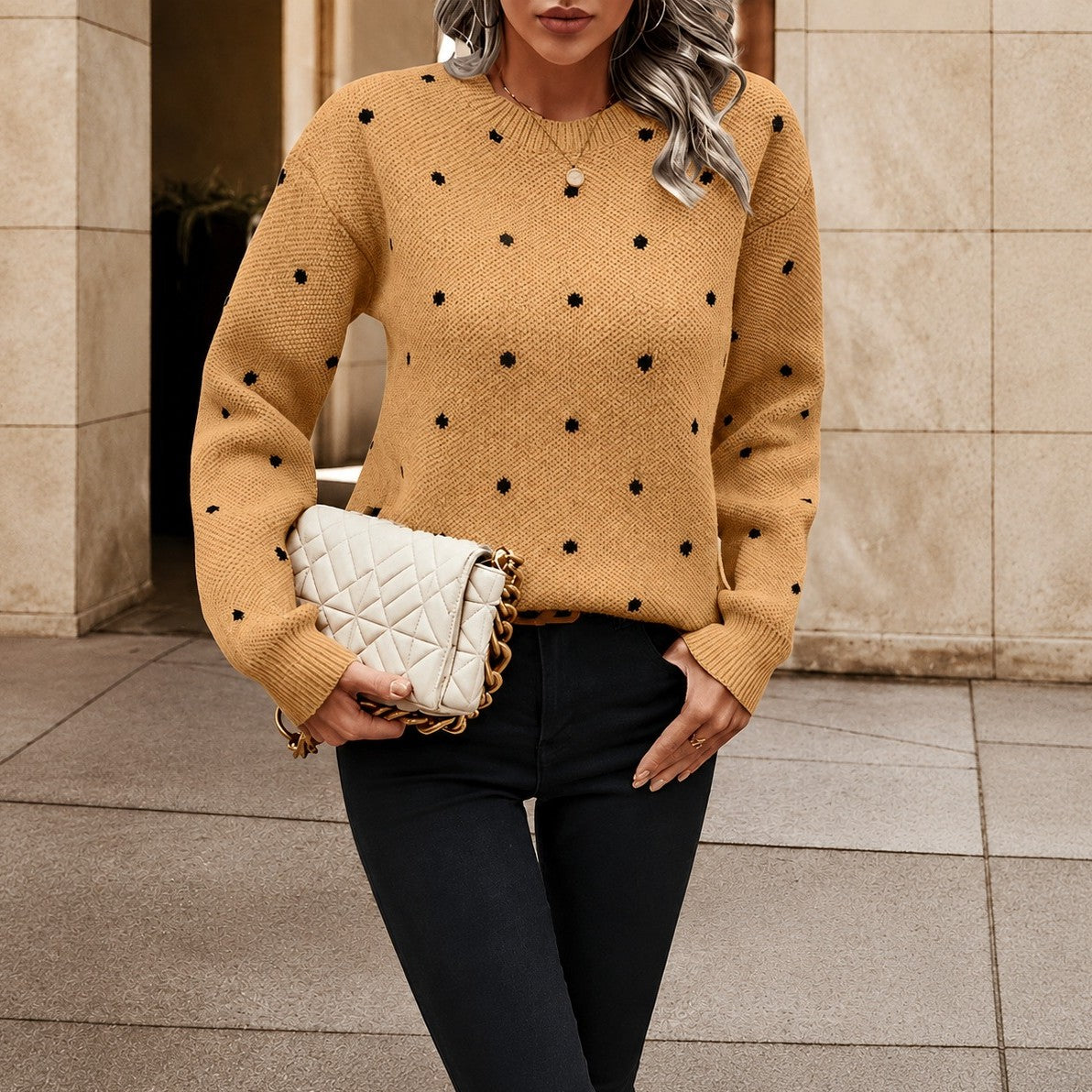Karly - Damenpullover mit Punktedekor