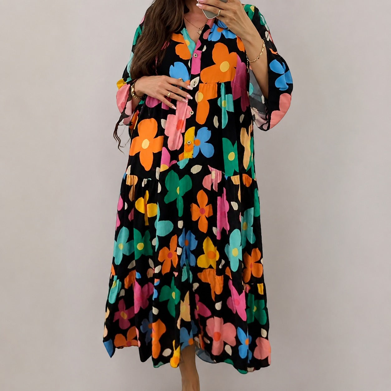 Alana - Lockeres Buntes Kleid