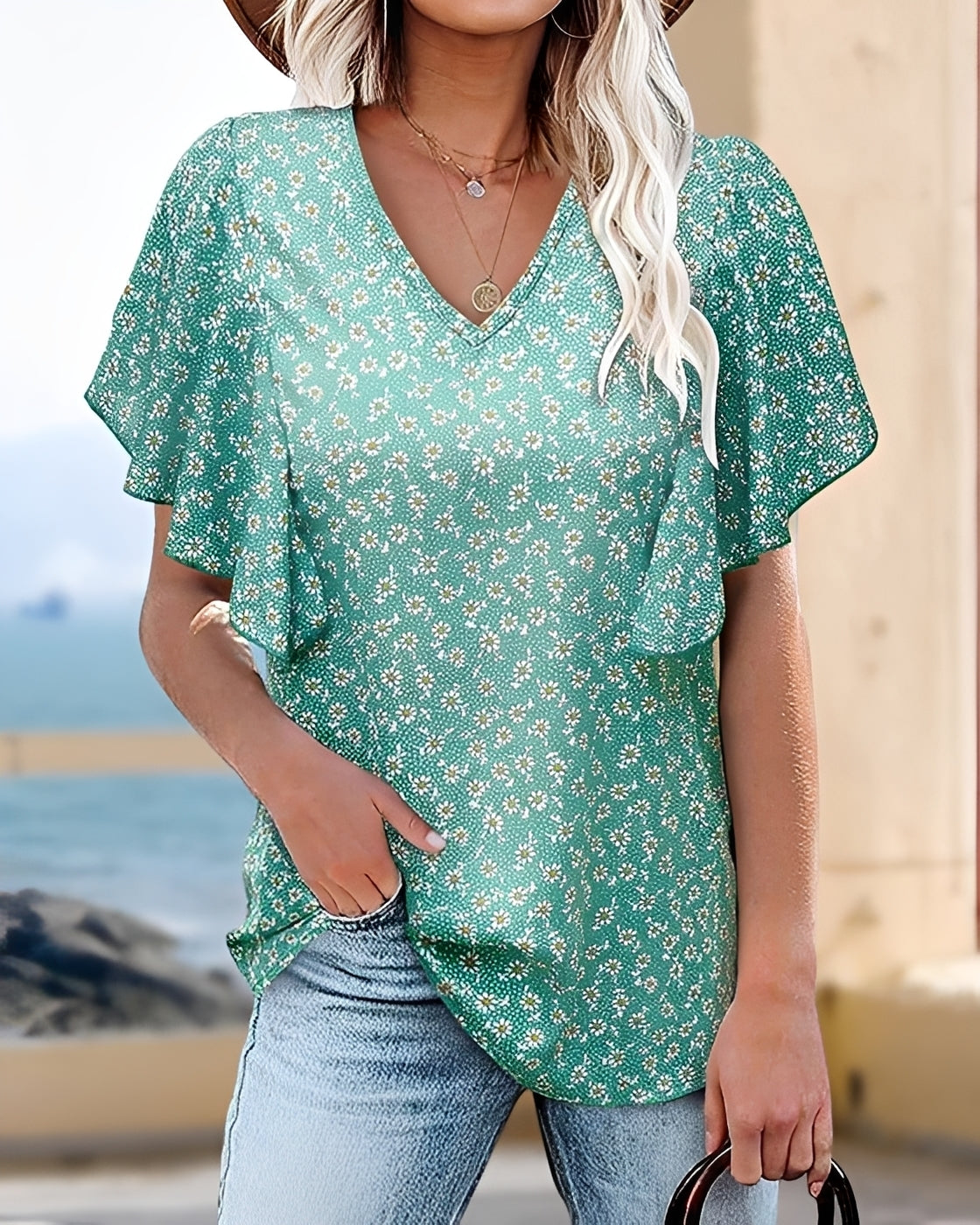Vendee - Stilvolle Plissierte Bluse