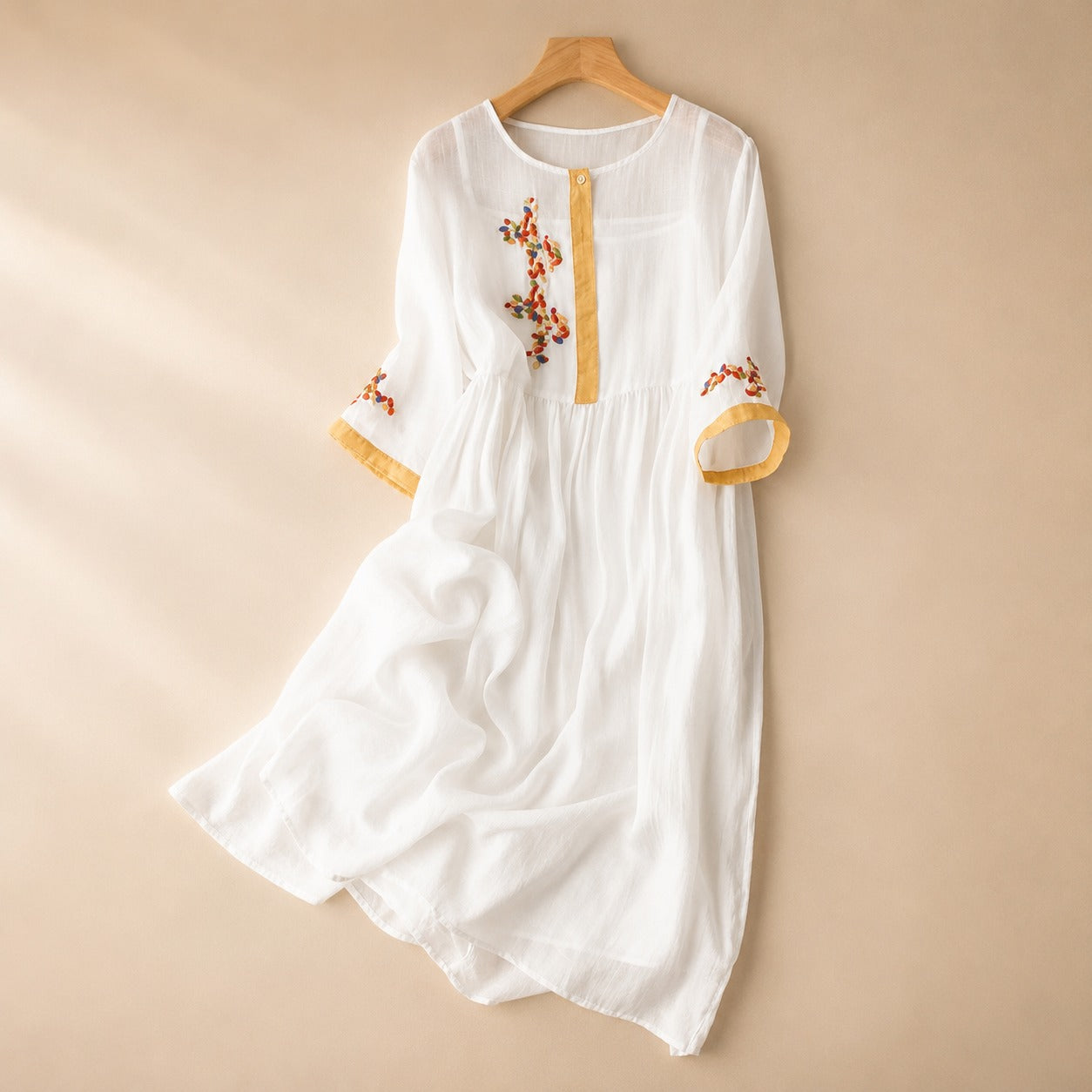 Laura - Entspanntes Boho Besticktes Kleid