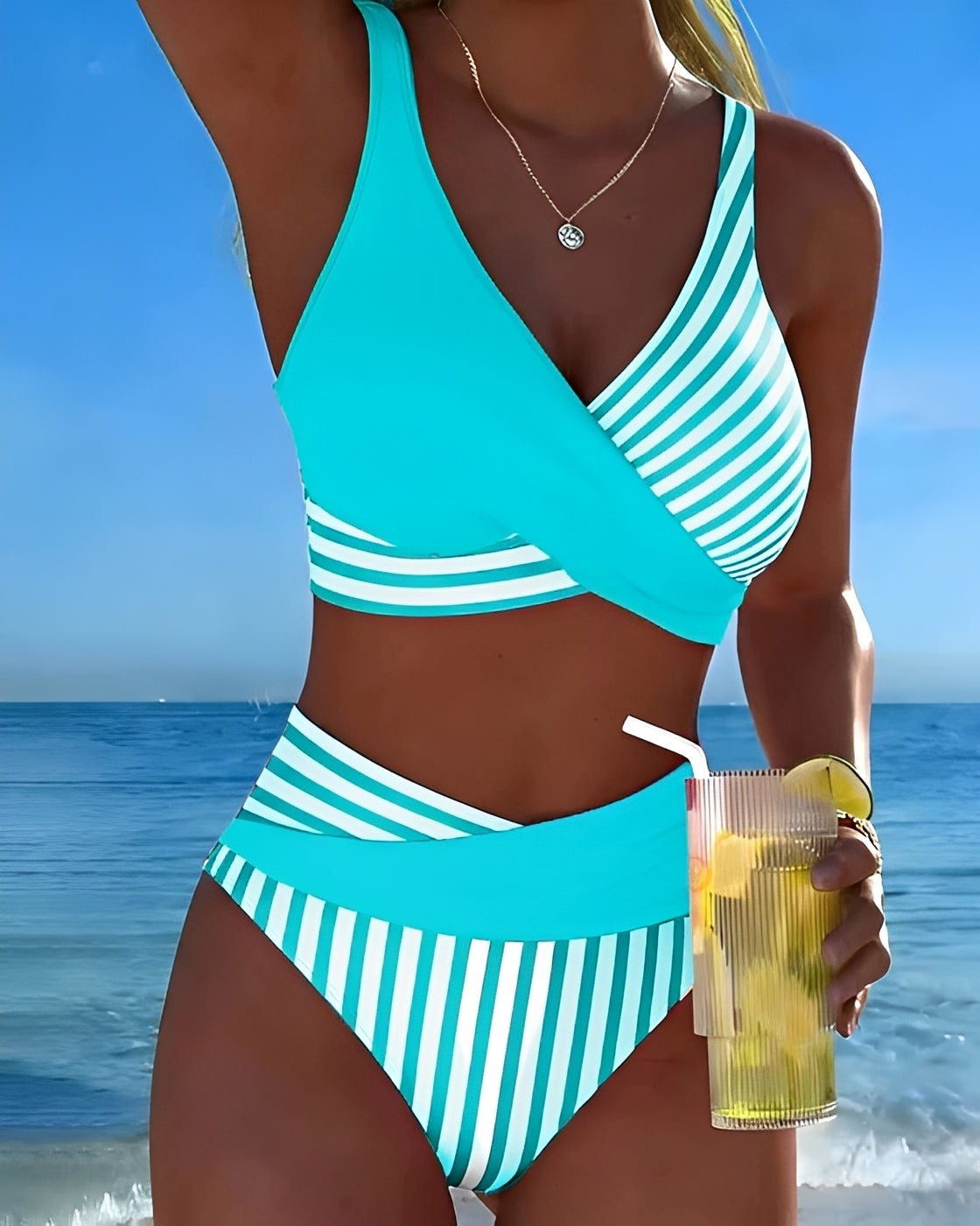 Angelica - Stilvolles Gestreiftes Bikini