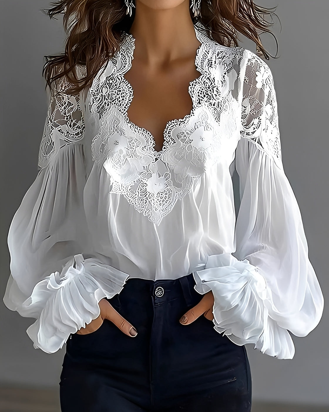 Kim - Stilvolle V-Ausschnitt-Bluse