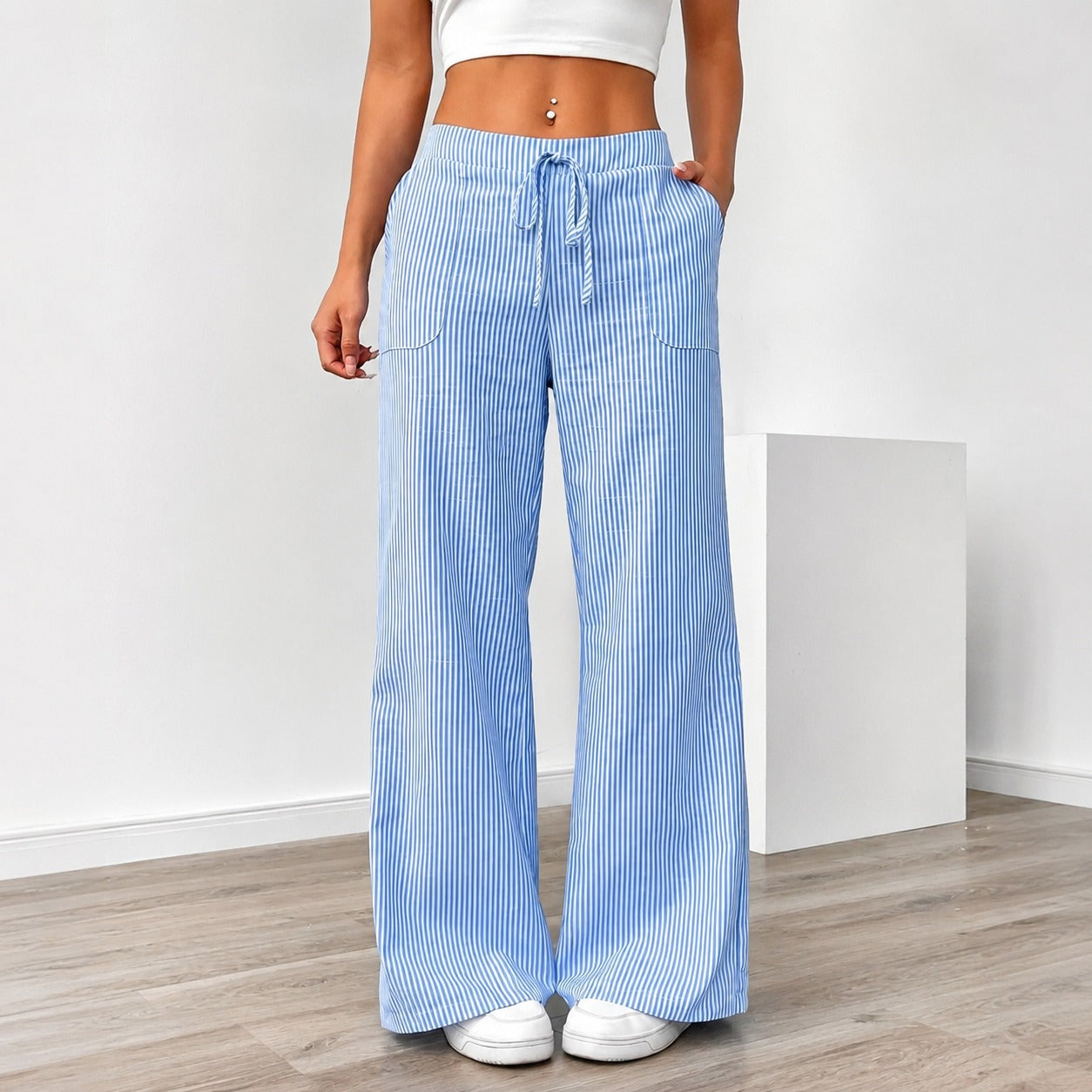 Amanda - Bequeme Gestreifte Hose mit Taschen