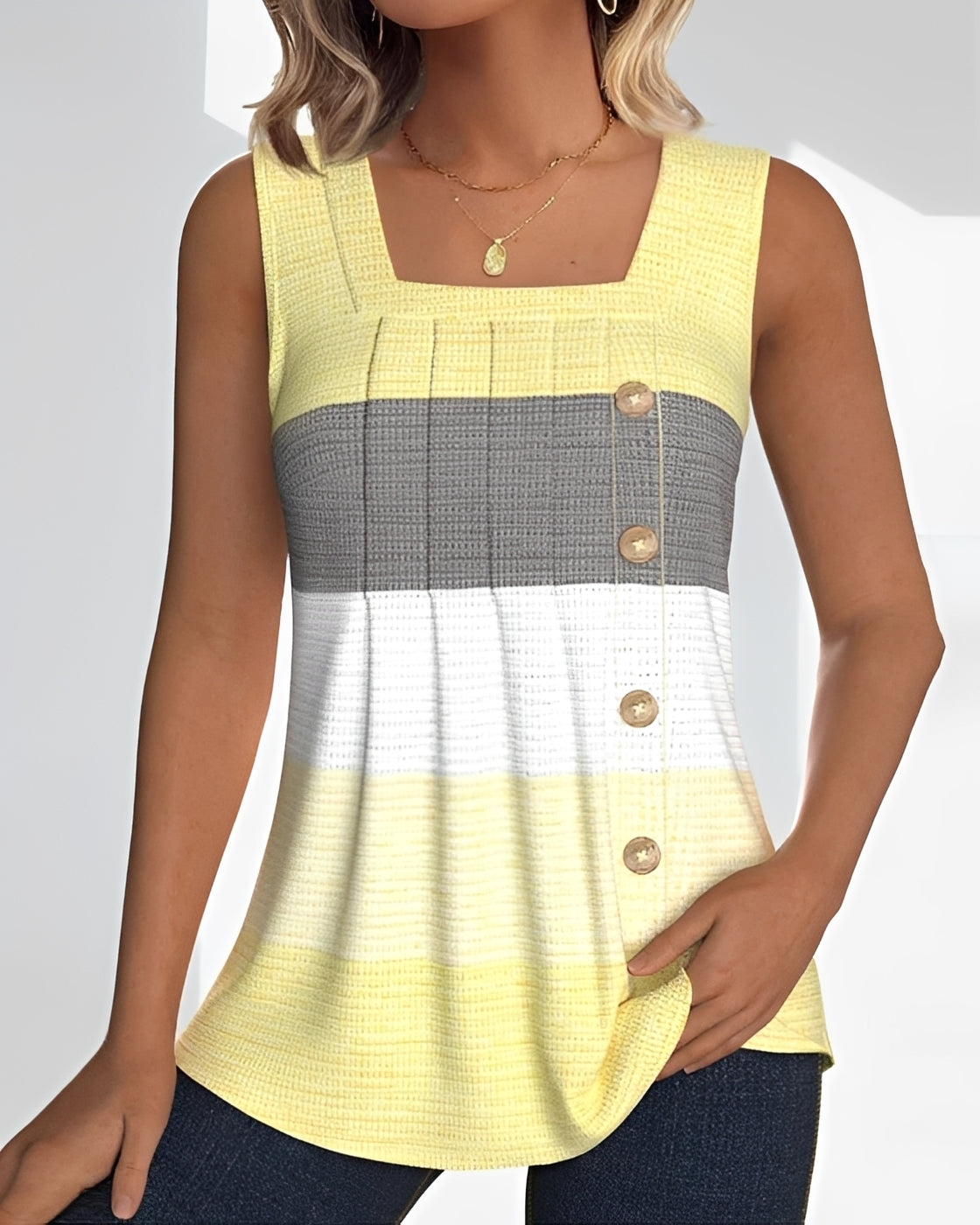 Grace - Lockeres Gestreiftes Falten-Tanktop