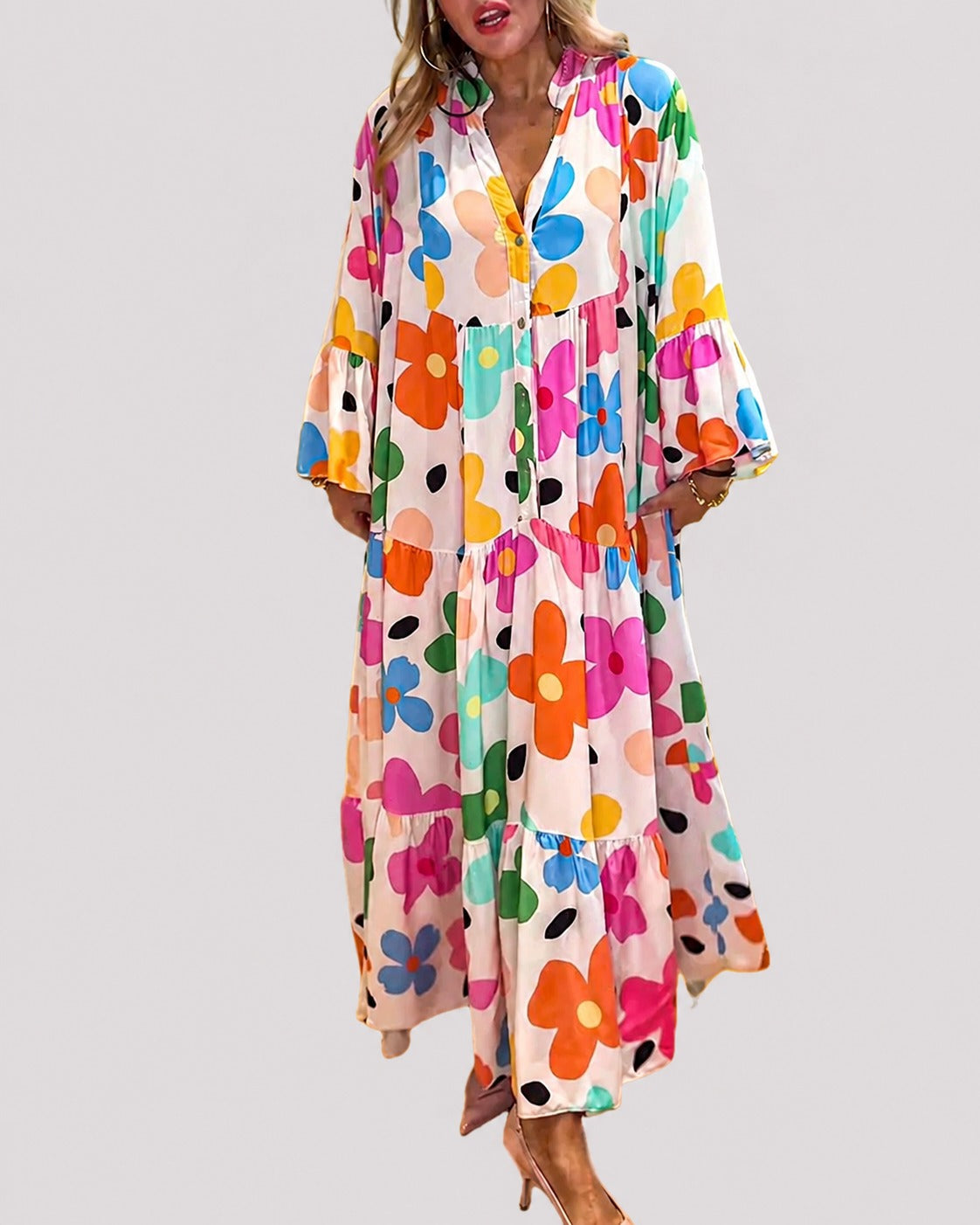 Alana - Lockeres Buntes Kleid