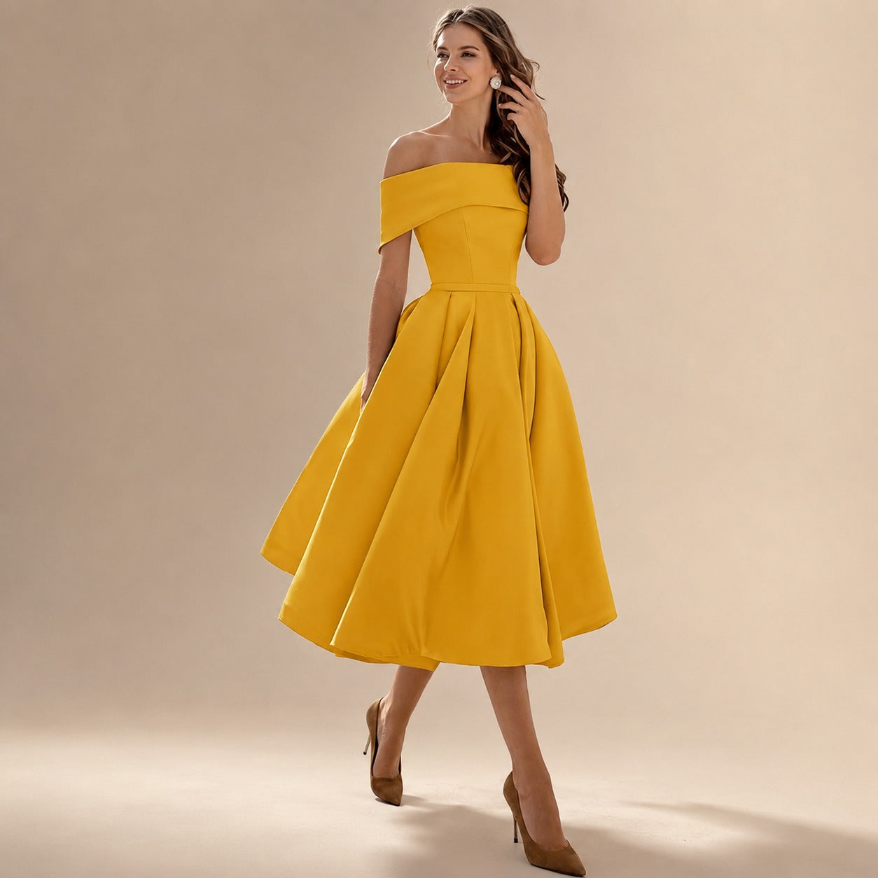 Erika - Elegantes Schulterfreies Kleid