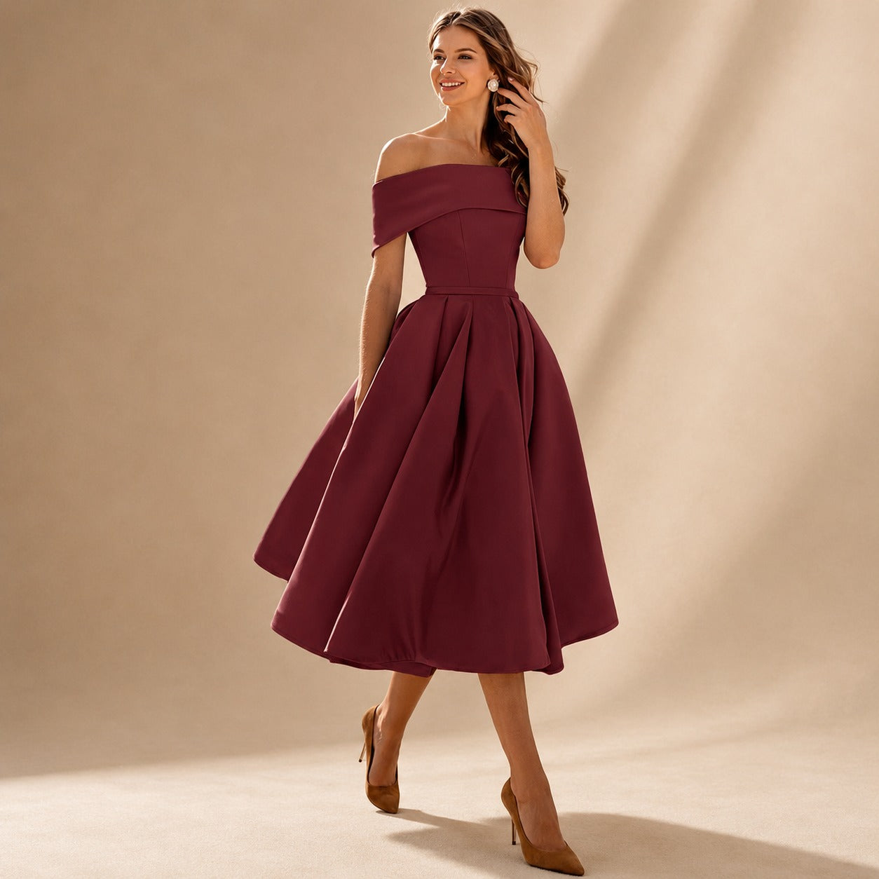 Erika - Elegantes Schulterfreies Kleid
