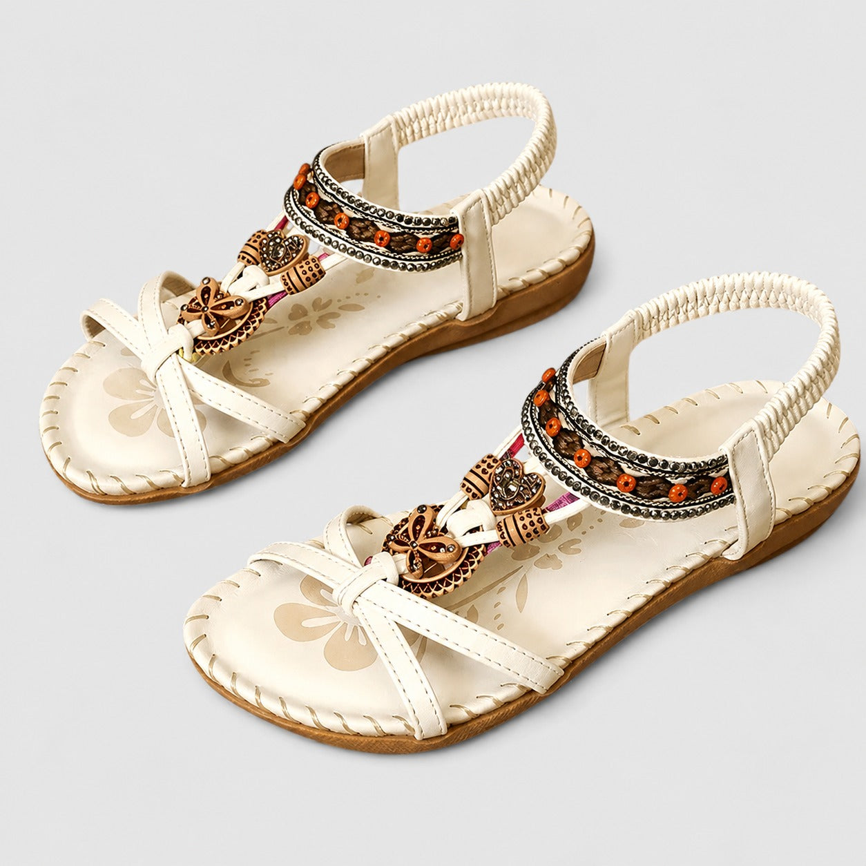 Eleanor - Stilvolle Flache Sandalen mit Strass