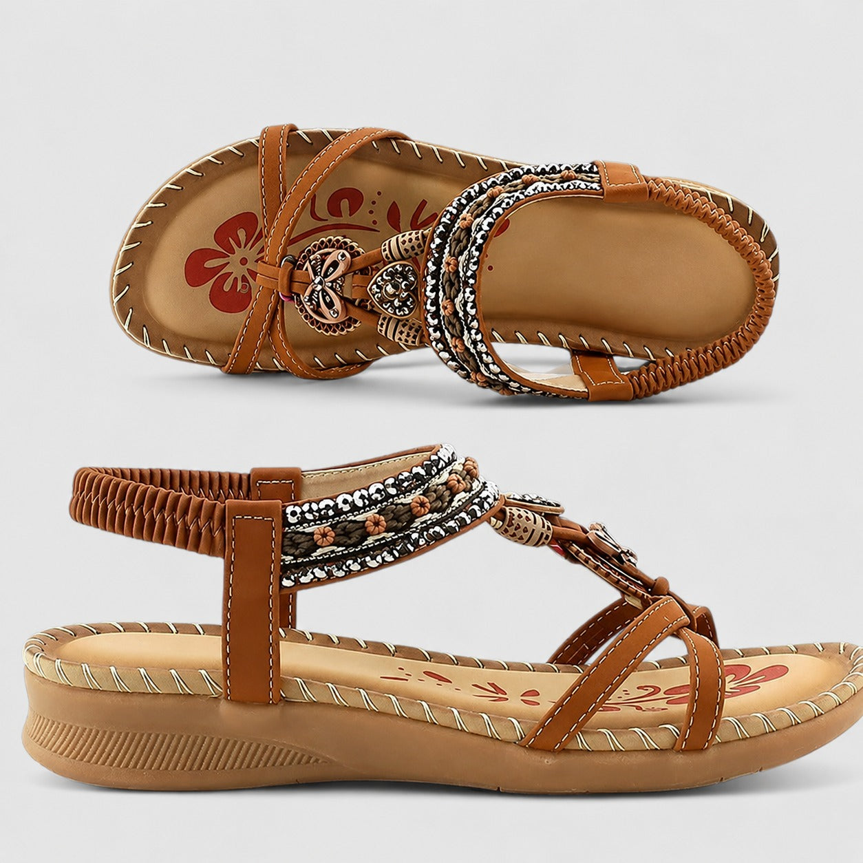 Eleanor - Stilvolle Flache Sandalen mit Strass