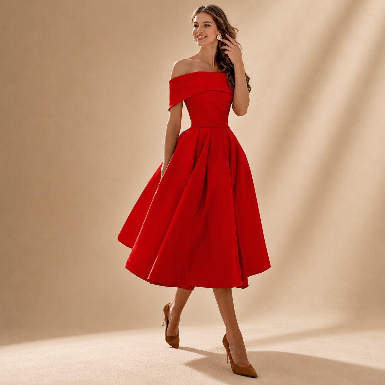 Erika - Elegantes Schulterfreies Kleid