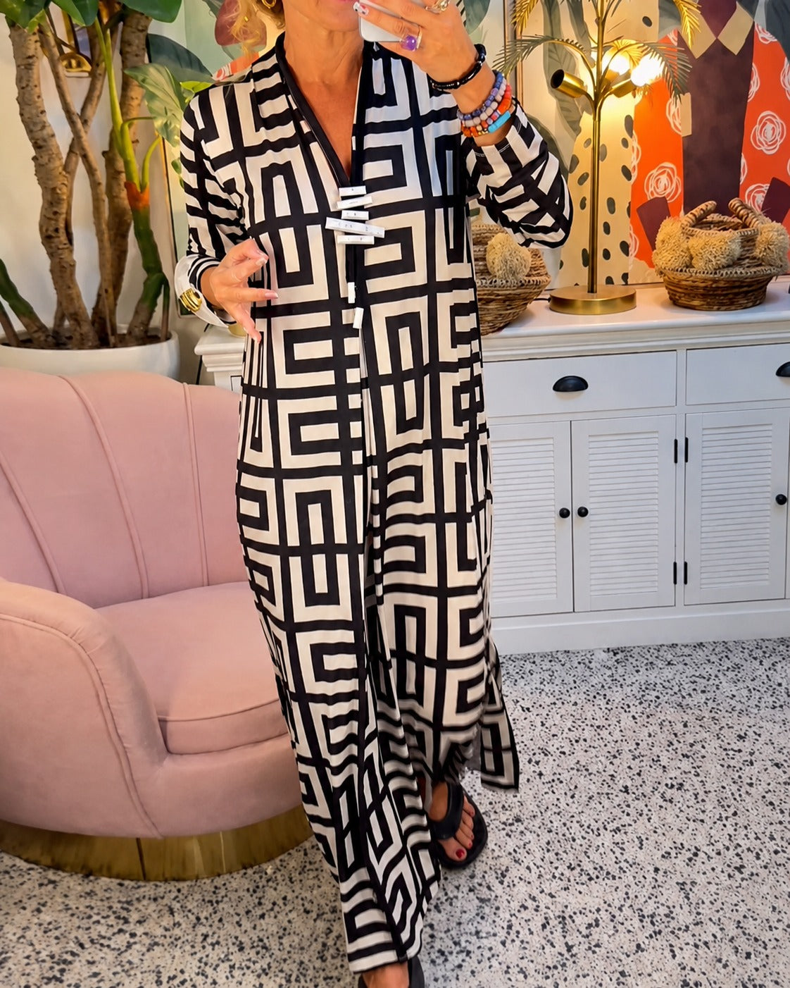 Valerie - Stilvolles Kleid mit Geometrischem Druck