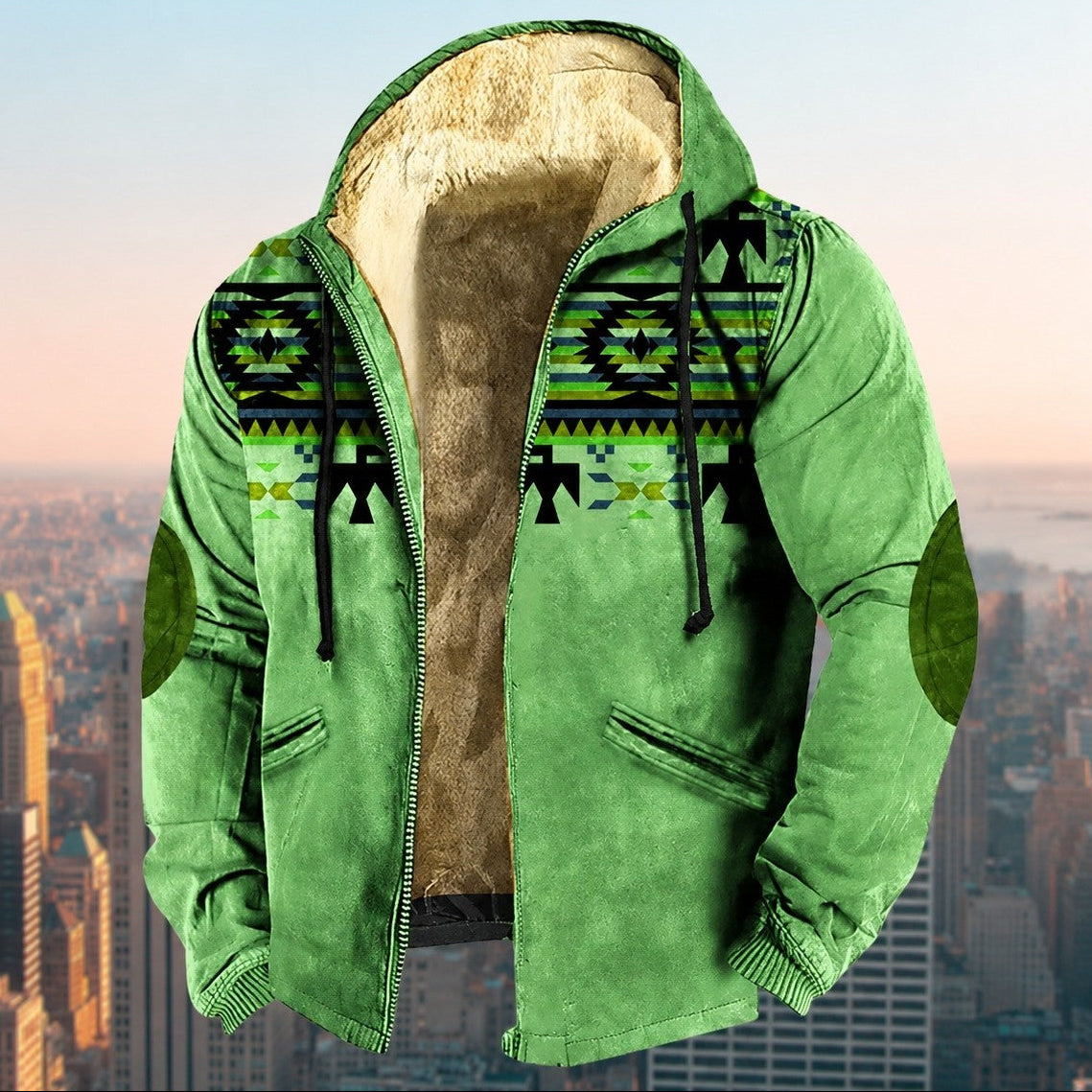Laszlo - Herren-Kapuzenjacke mit Tribal-Muster