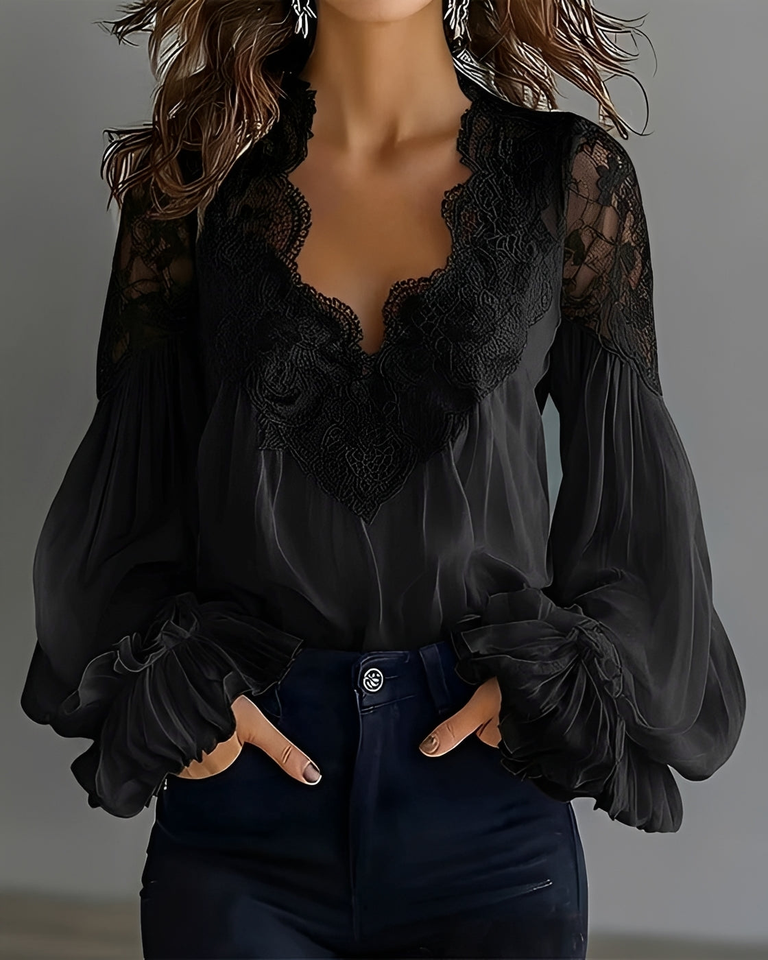 Kim - Stilvolle V-Ausschnitt-Bluse