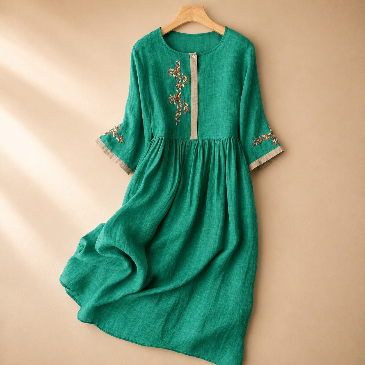 Laura - Entspanntes Boho Besticktes Kleid