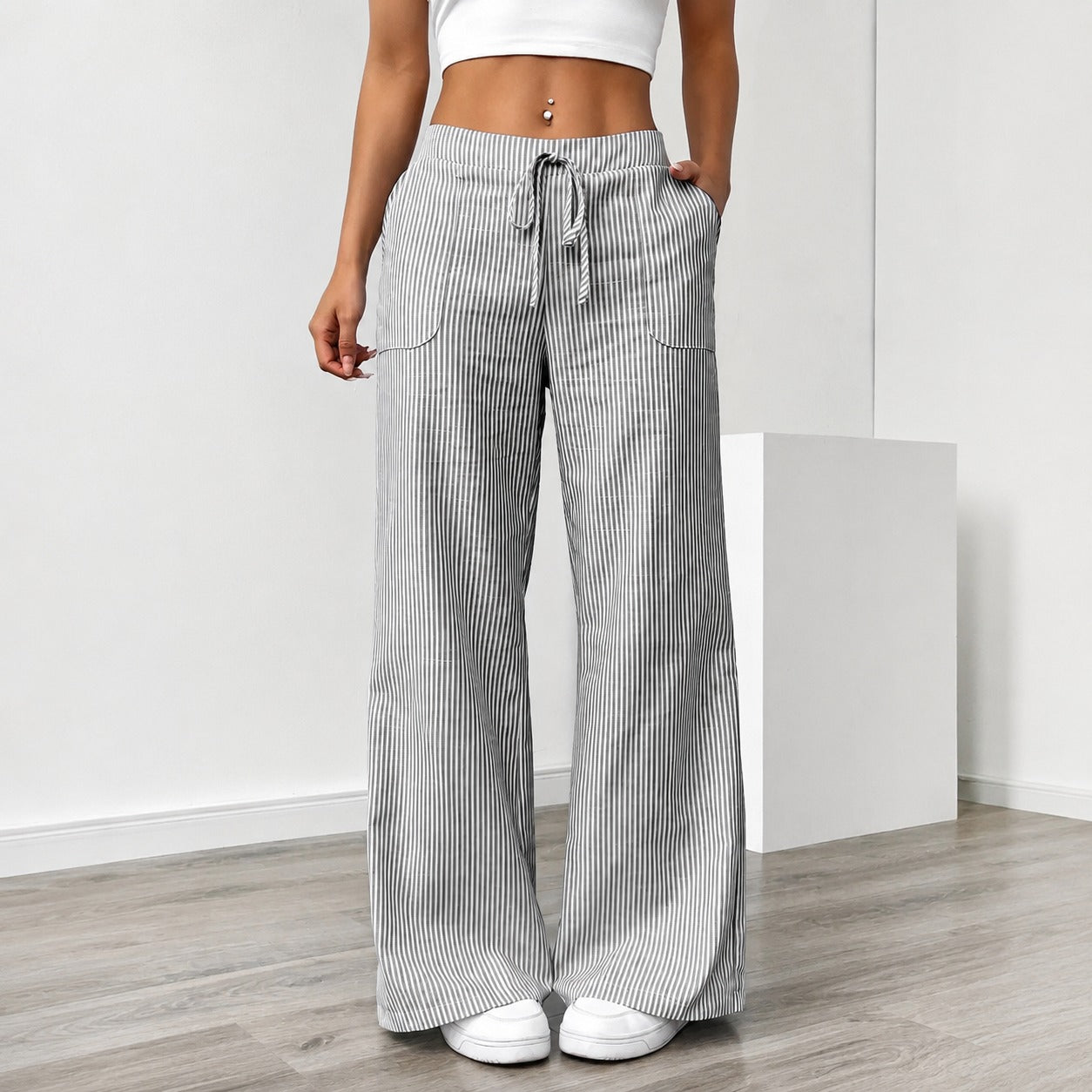 Amanda - Bequeme Gestreifte Hose mit Taschen